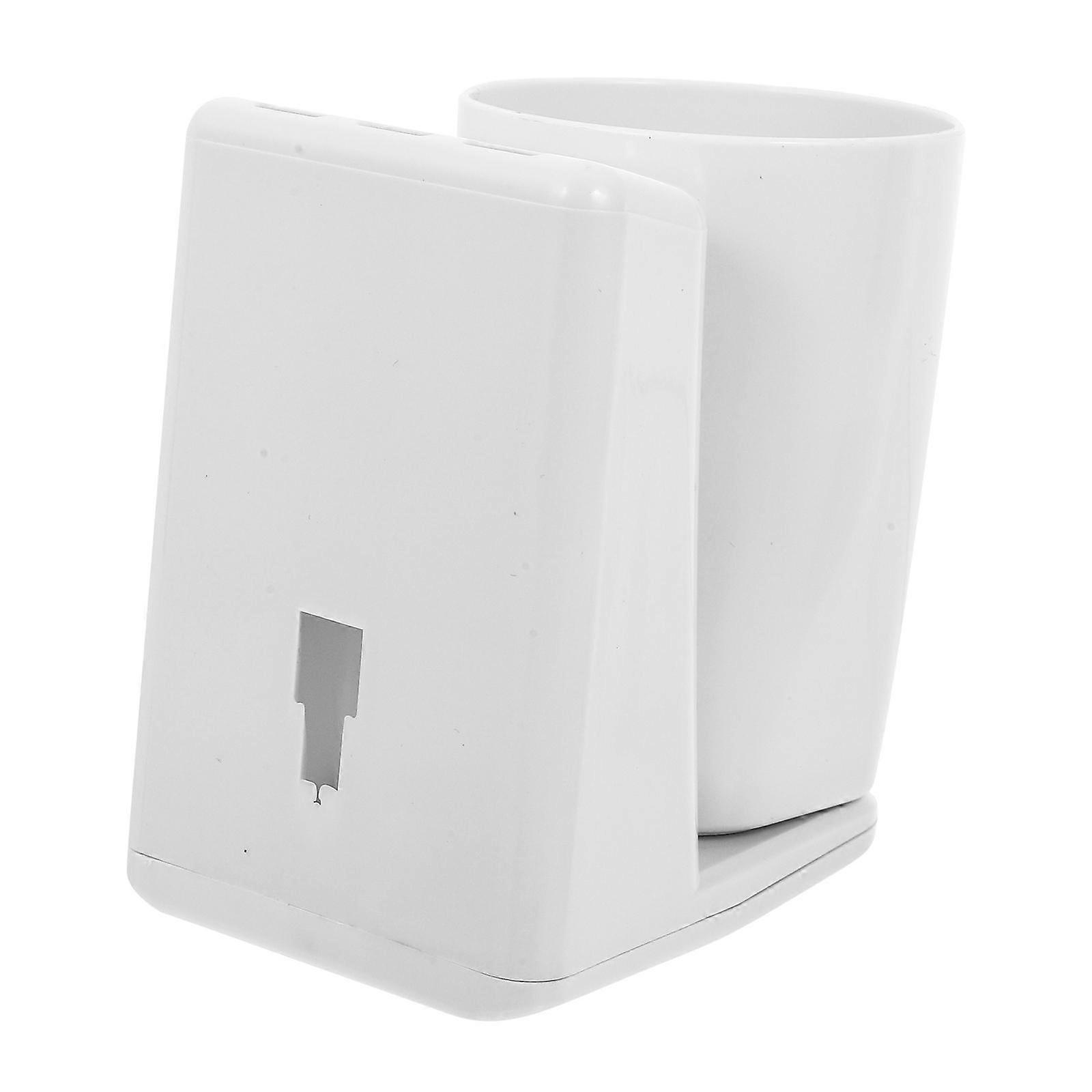 Wall Mounted Toothbrush Holder Kit ABS White for Bathroom Storage Saving Space and Staying Tidy 5.9 Inches