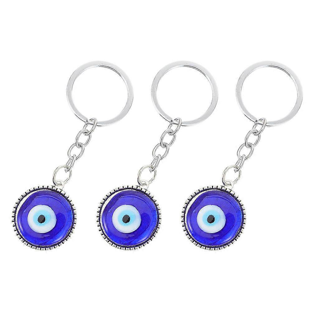 3Pcs Blue Eye Keychains Decorative Evil Eye Keychains Blue Evil Eye Pendants