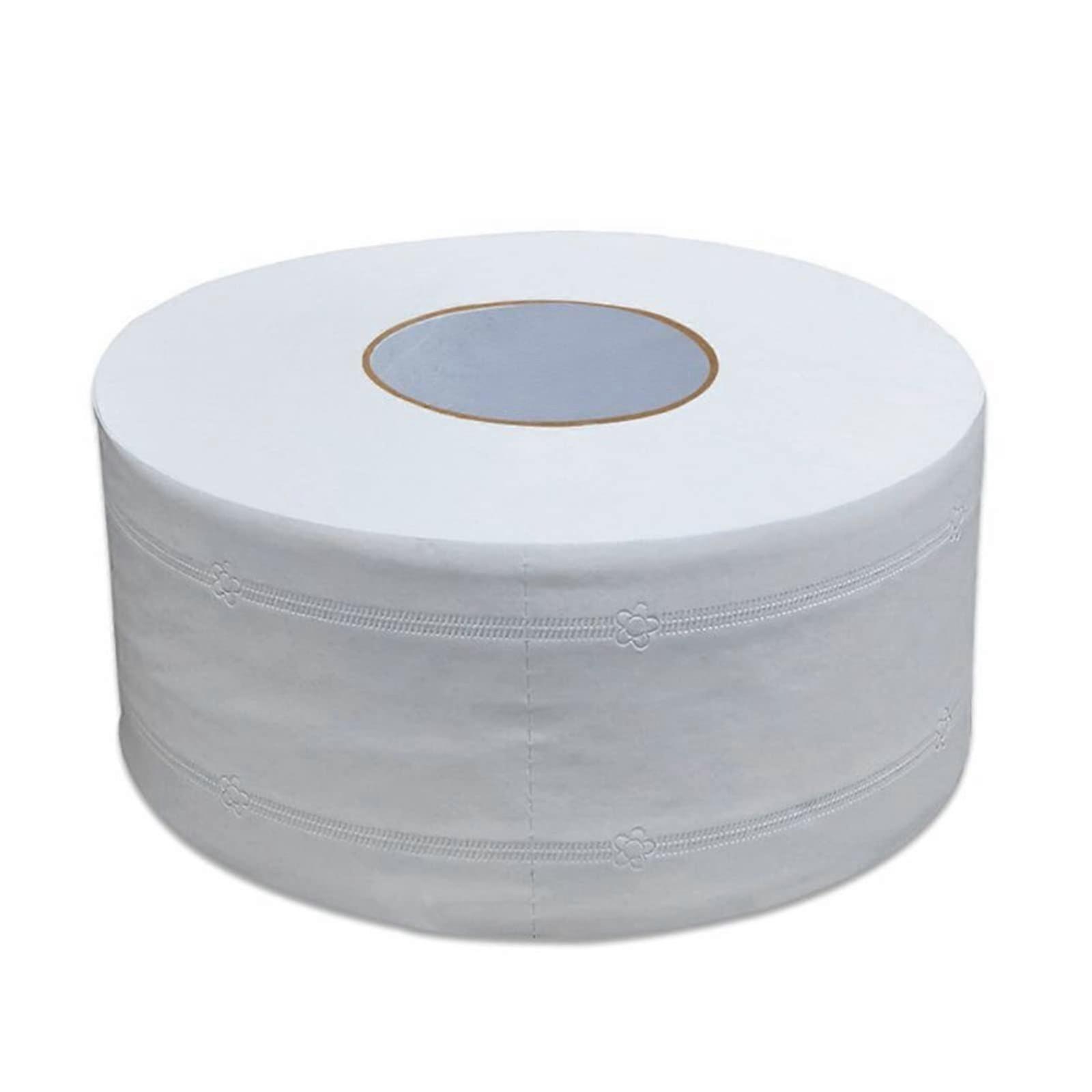 Thickened 4ply large toilet roll paper embossed jumbo bath fabric (color: white)