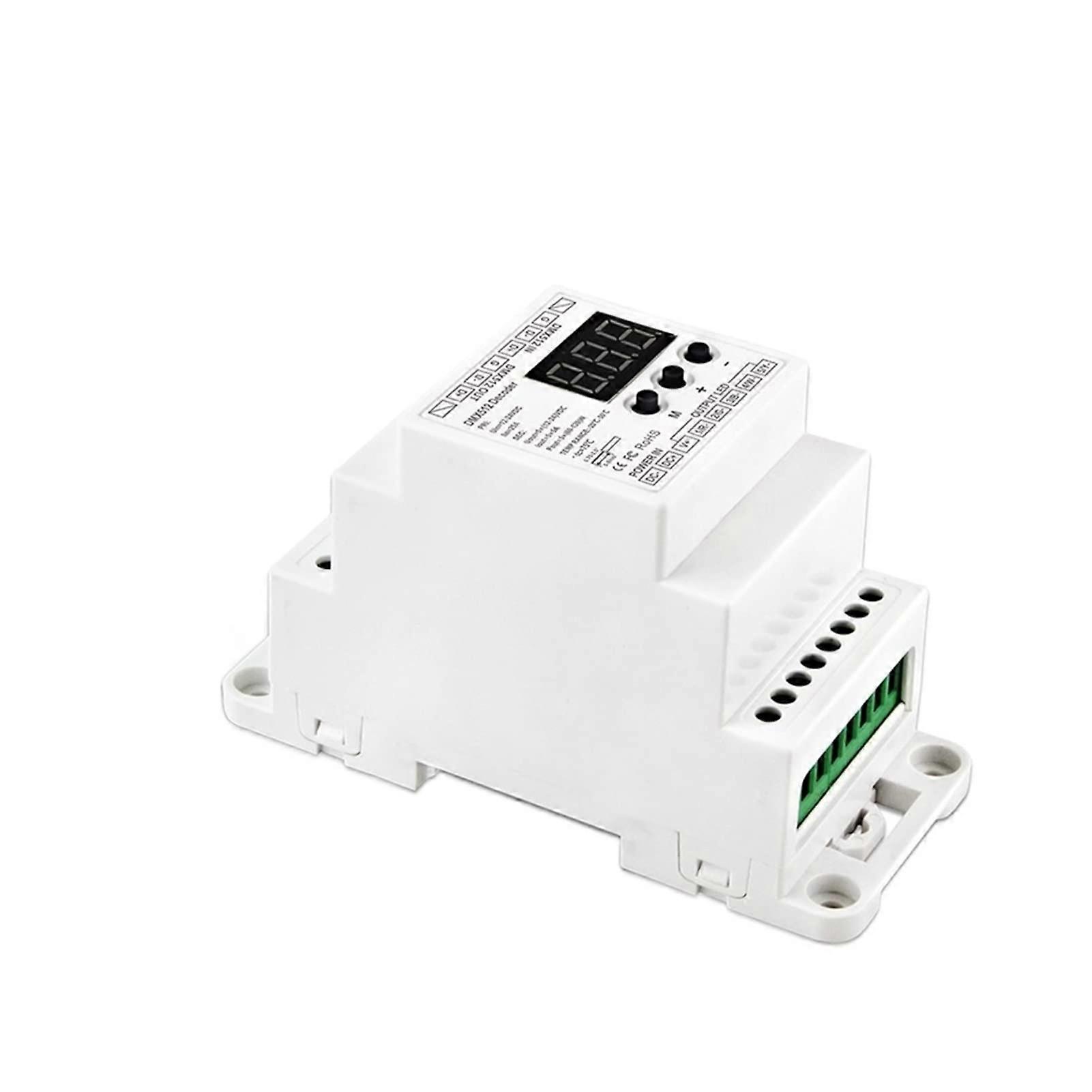 BC-835-DIN 5CH CV PWM DMX512 Decoder Controller for LED Lamps, DC12-24V Input, 5A Output, DIN Rail Mount