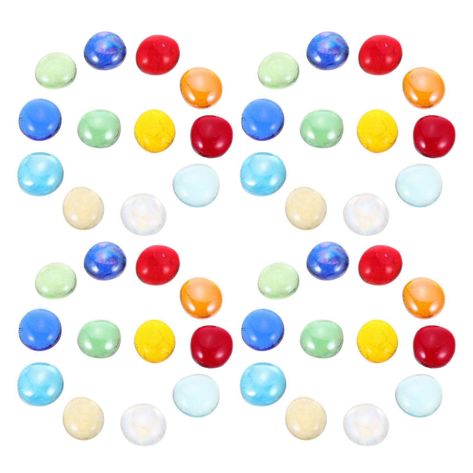 Glass Flatback Tile Beads for DIY Crafts – Transparent Beads for Candle Holders, Home Decor & Creative Projects – Easy to Use and Store