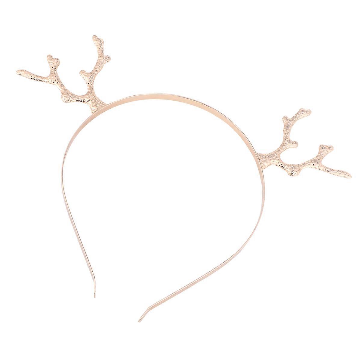 Golden hairband in Antler Shape Made from Durable Alloy for Women Perfect for Christmas Parties and Performances 1pc