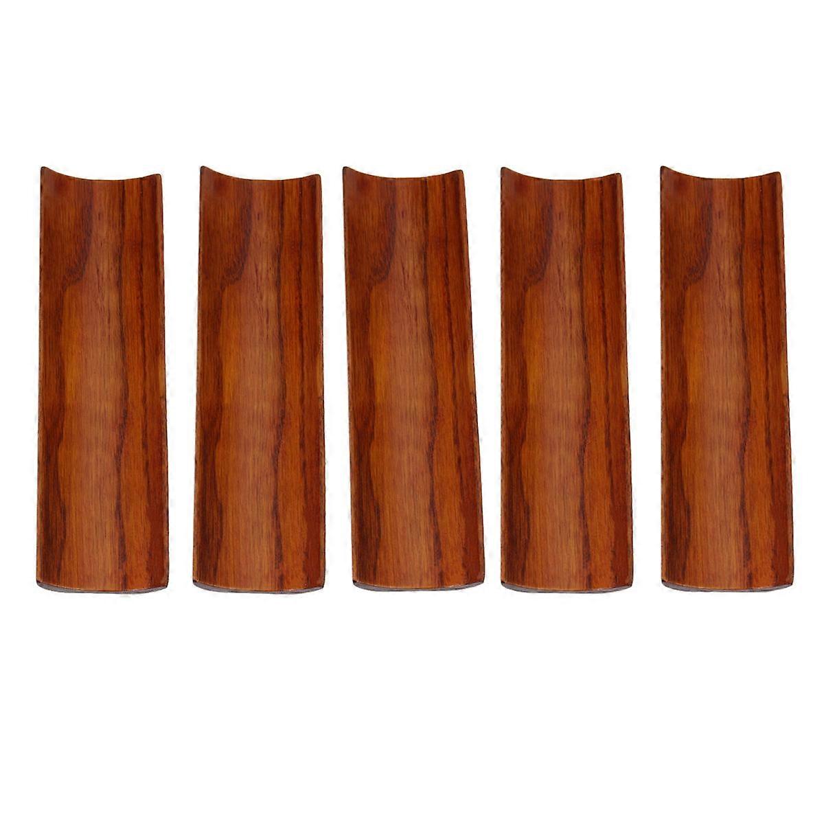 Dark Brown Wood Tray for Placing Towel Simple Design with Clean Lines Mirror Polishing 5Pcs