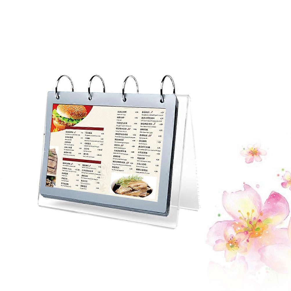 Acrylic DoubleSided Price Holder for Store Display with 6 Page PVC Loose Sheet Transparent
