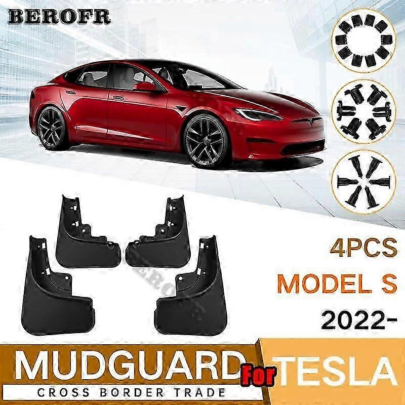 مصدات السيارة الرائعة 4x سيارة اللوحات الطينية السوداء لتسلا موديل XY S 3 2014-2023 اللوحات الأمامية الخلفية MudFlaps الحاجز الطين الحرس سبلاش Mudguards الملحقات