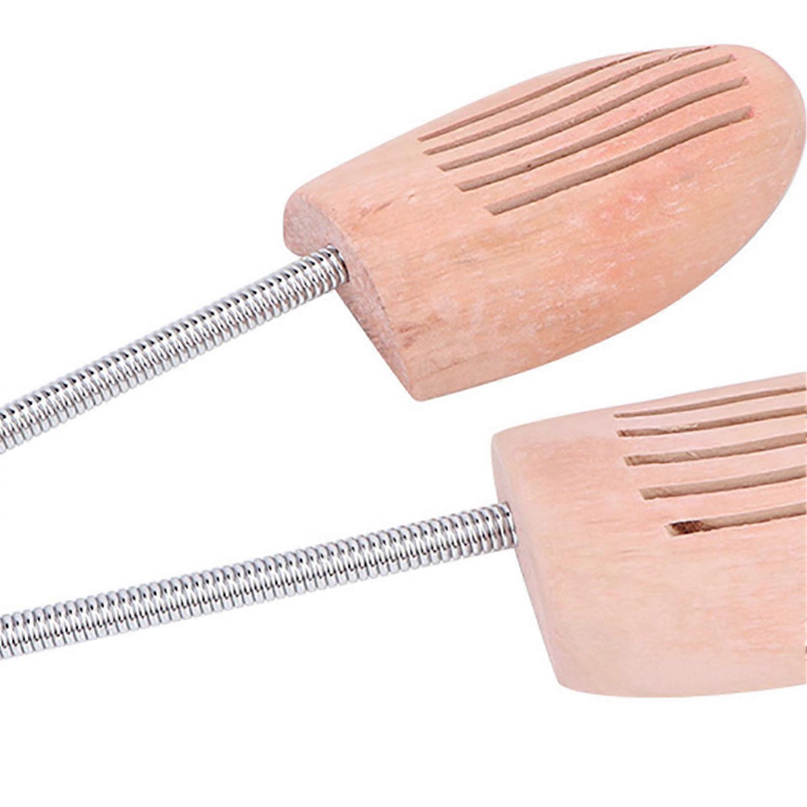 2Pcs Wood Anti Deformation Anti Wrinkle Women Men Shoe Tree Keeper with Spring Column(41 42)