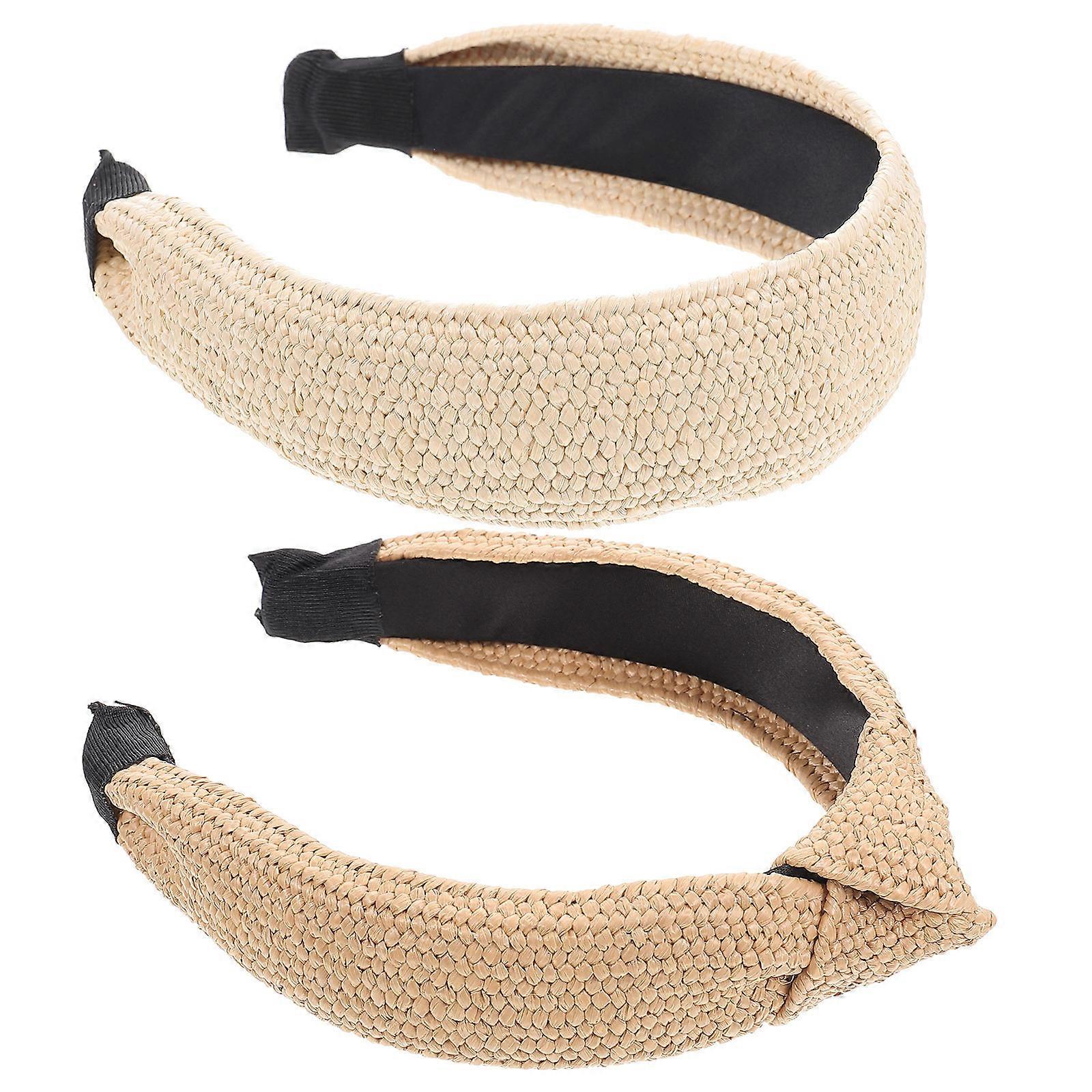 Here's a refined and engaging product description based on the title you provided:

 

**2pcs Raffia Headbands for Women – Stylish Beach Hair