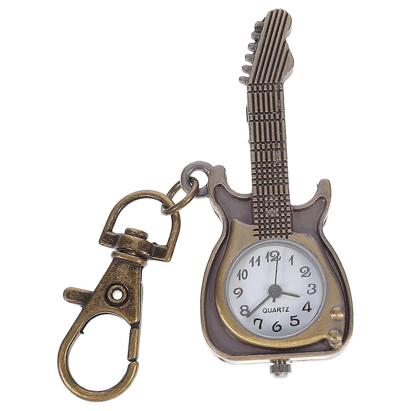 Retro Guitar Pocket Watch for Men and Women – Unique Quartz Design, High End Quality with Protective Cover, Ideal for Gifting and Special Occasions