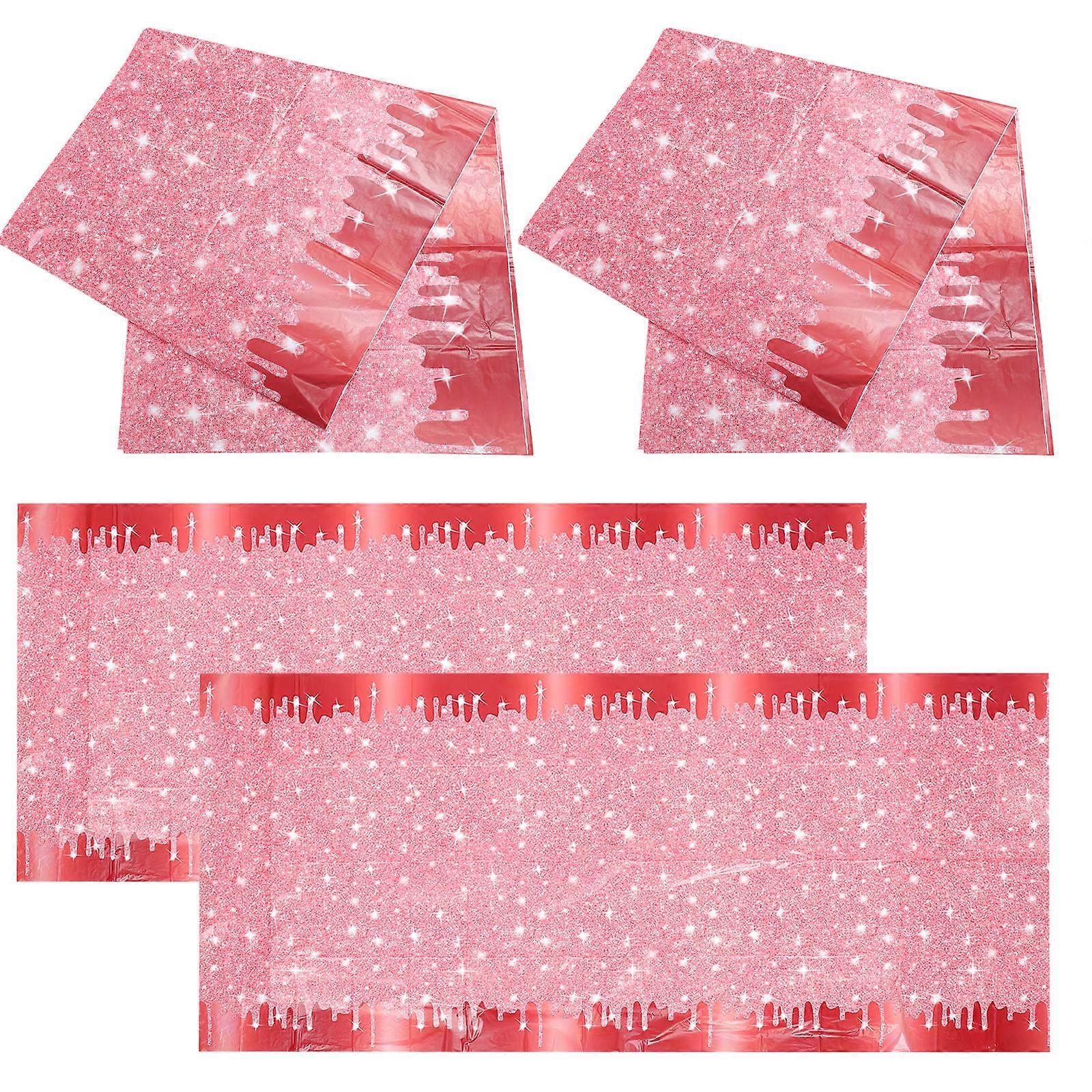 Shining Color Rectangular Tablecloth for Parties and Celebrations PE Material Multi Color 54x108 inches