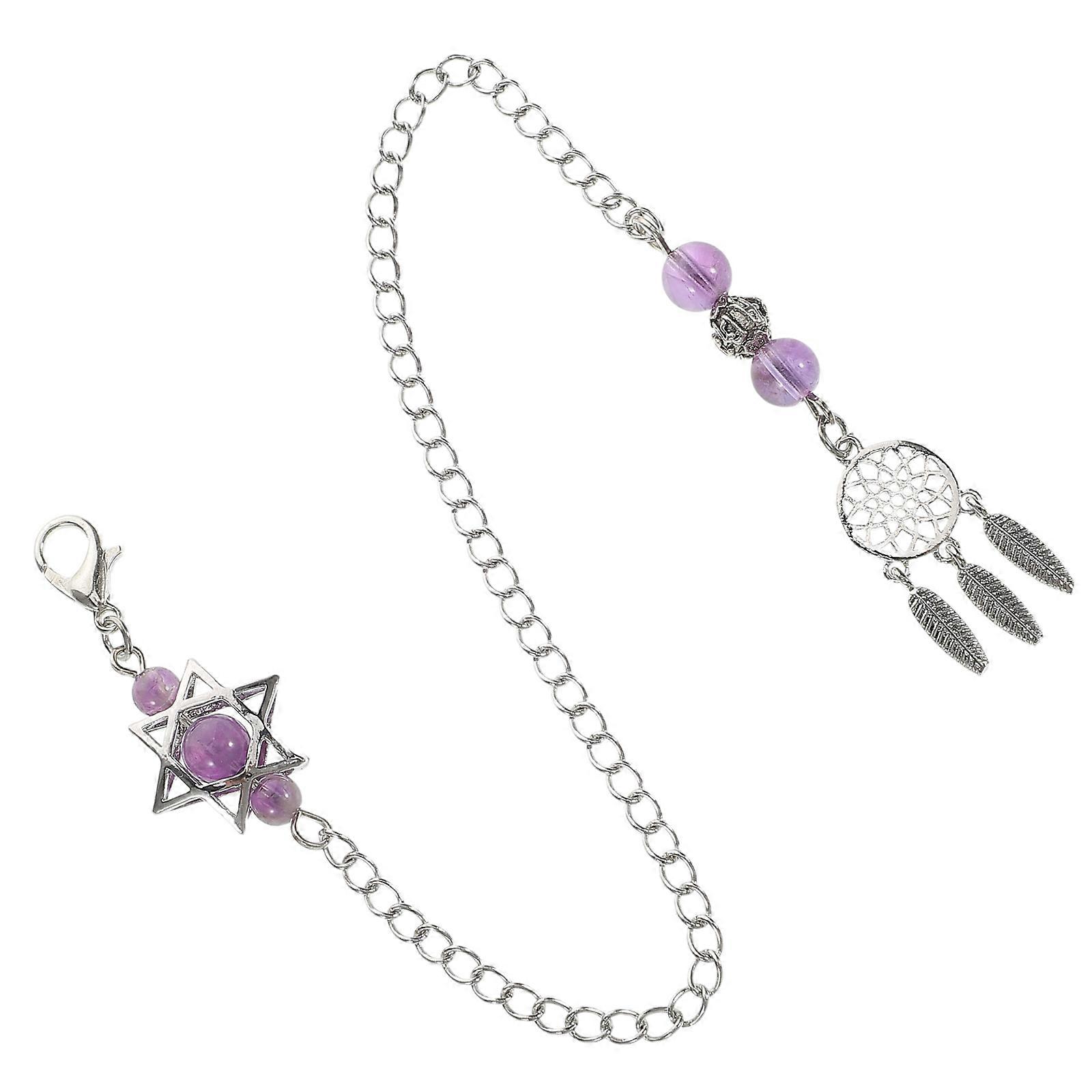 Catcher Keyring Natural Stone Jewelry Chain Handmade Craft Brings Luck 1Pcs
