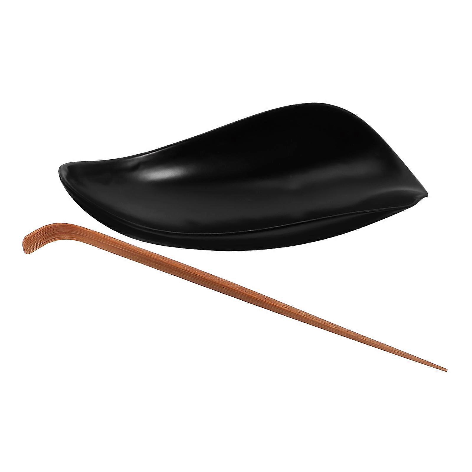 Ceramic Tea Scoop Set Traditional Chinese Spoon Holder, Portable Non Stick Design for Easy Scooping, Measuring & Travel