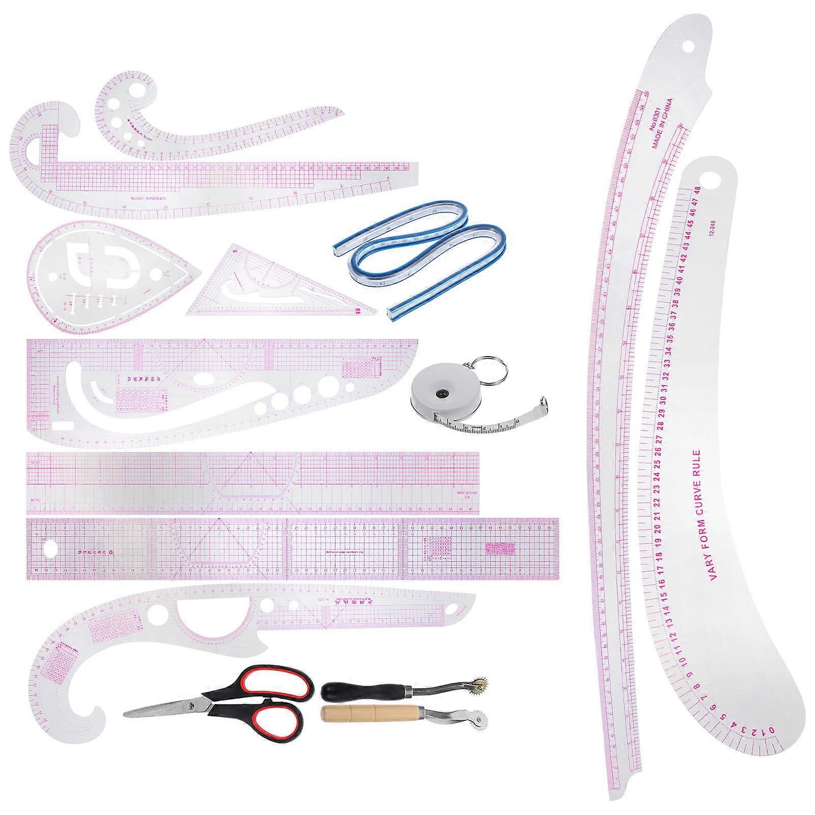 Sewing Accessories Kit Ruler Professional Sewing Tools For Clothes Making Pattern Making Measuring 1Set