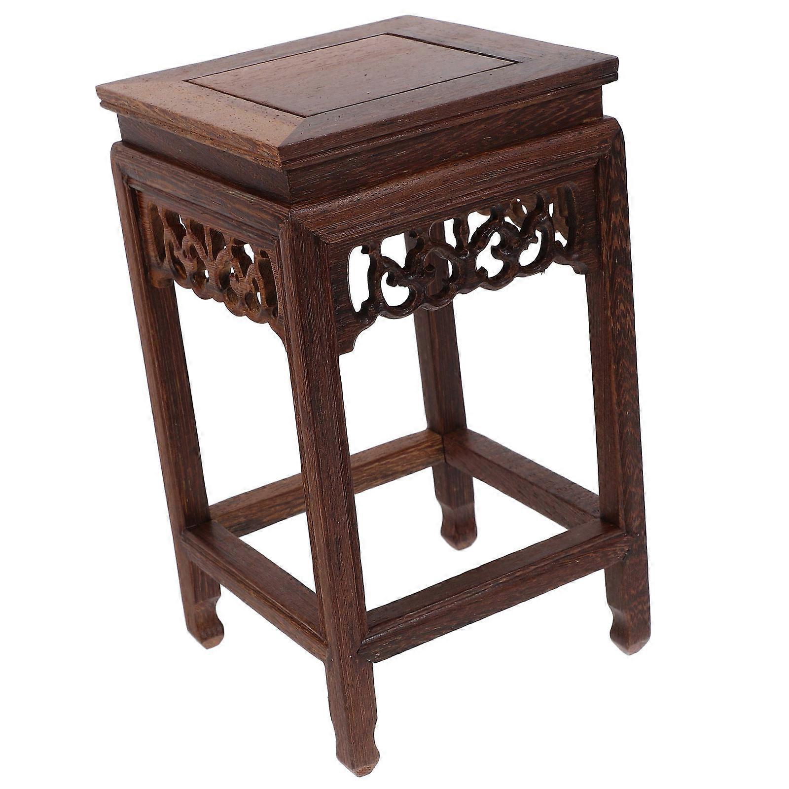 Wood Round Riser Footrest Small Seat Bathroom Jade Rectangular Storage Rack 1Set