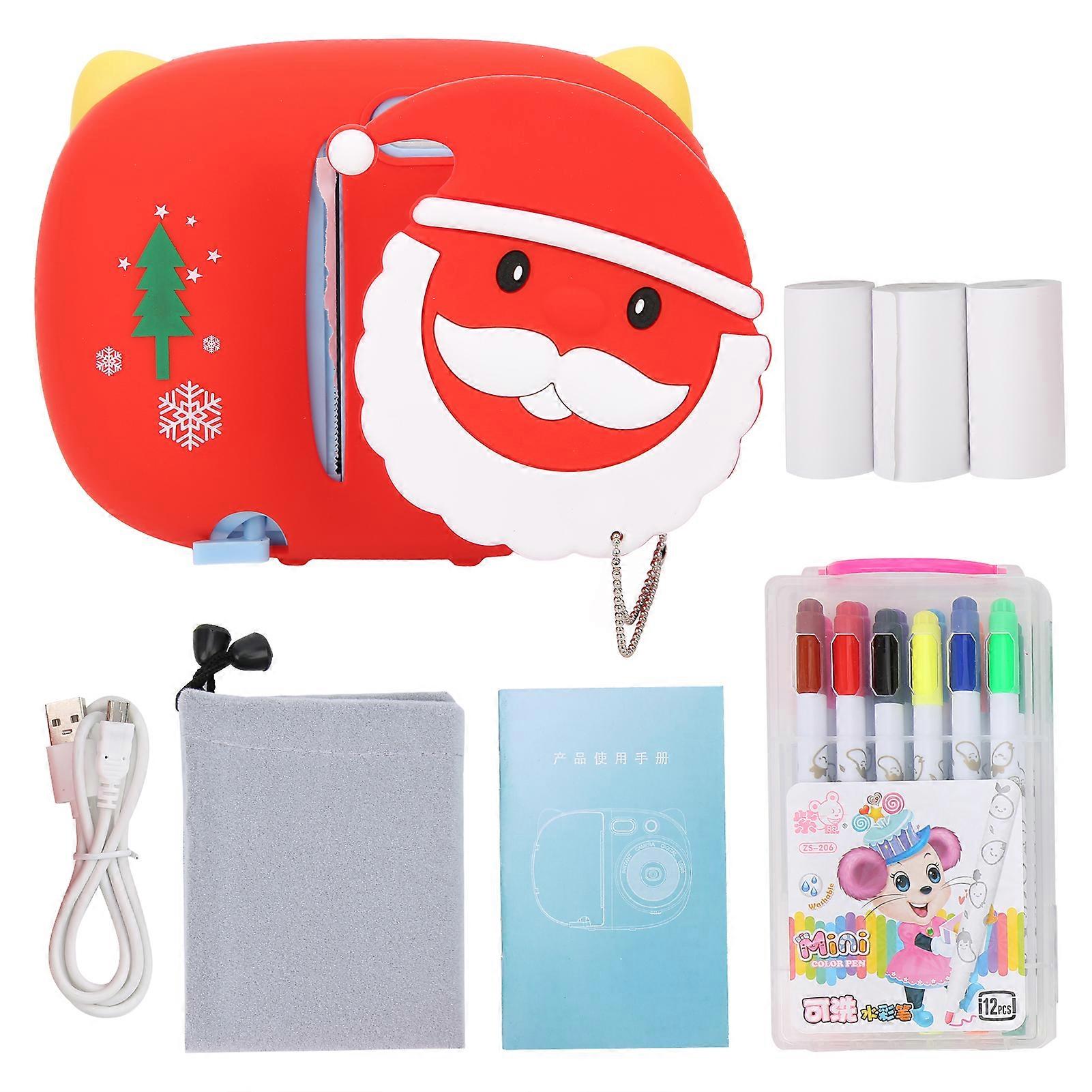 24MP Kid Digital Camera Multifilter Photograph Graffiti Video Recorder for Instant Camera(Blue machine Christmas shell )