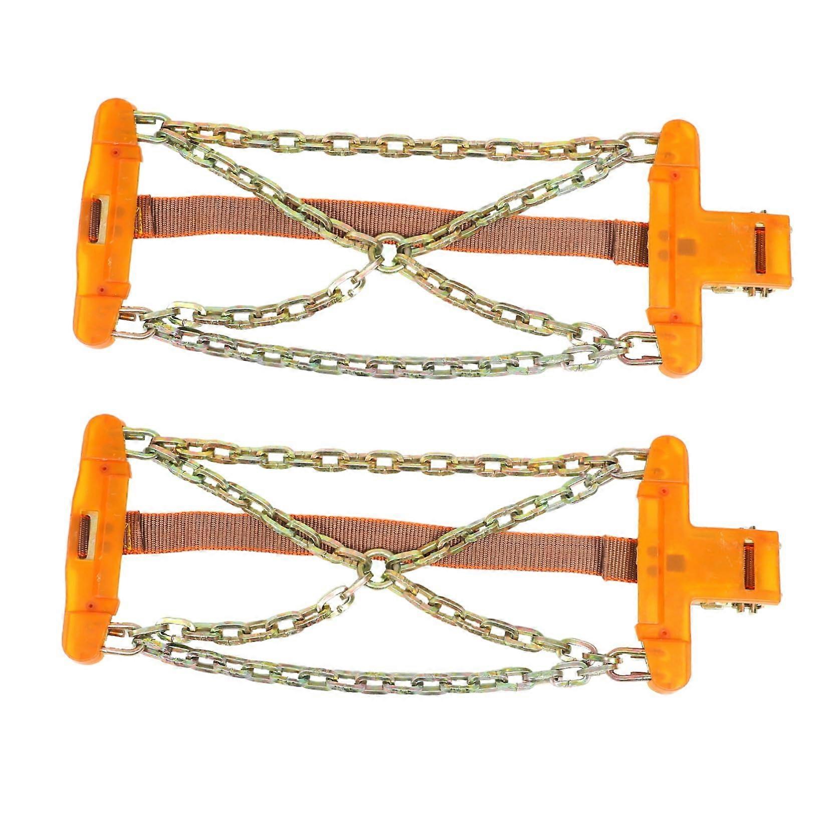 2 Pieces Anti-Slip Snow Chains for Cars and SUVs - Easy Installation Tire Chains for Snow and Mud, Universal Fit