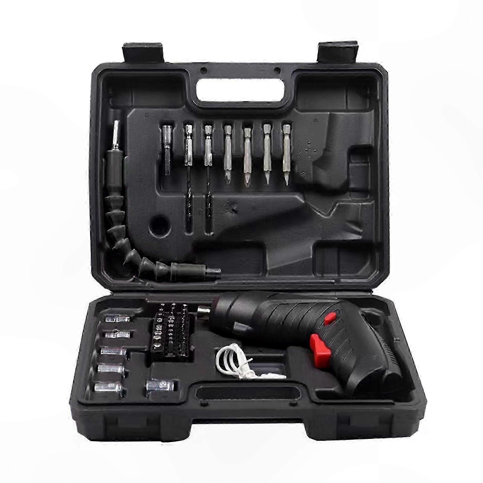 Compact Cordless Screwdriver with LED, High Torque, Rechargeable, Portable Drill & Bit Set