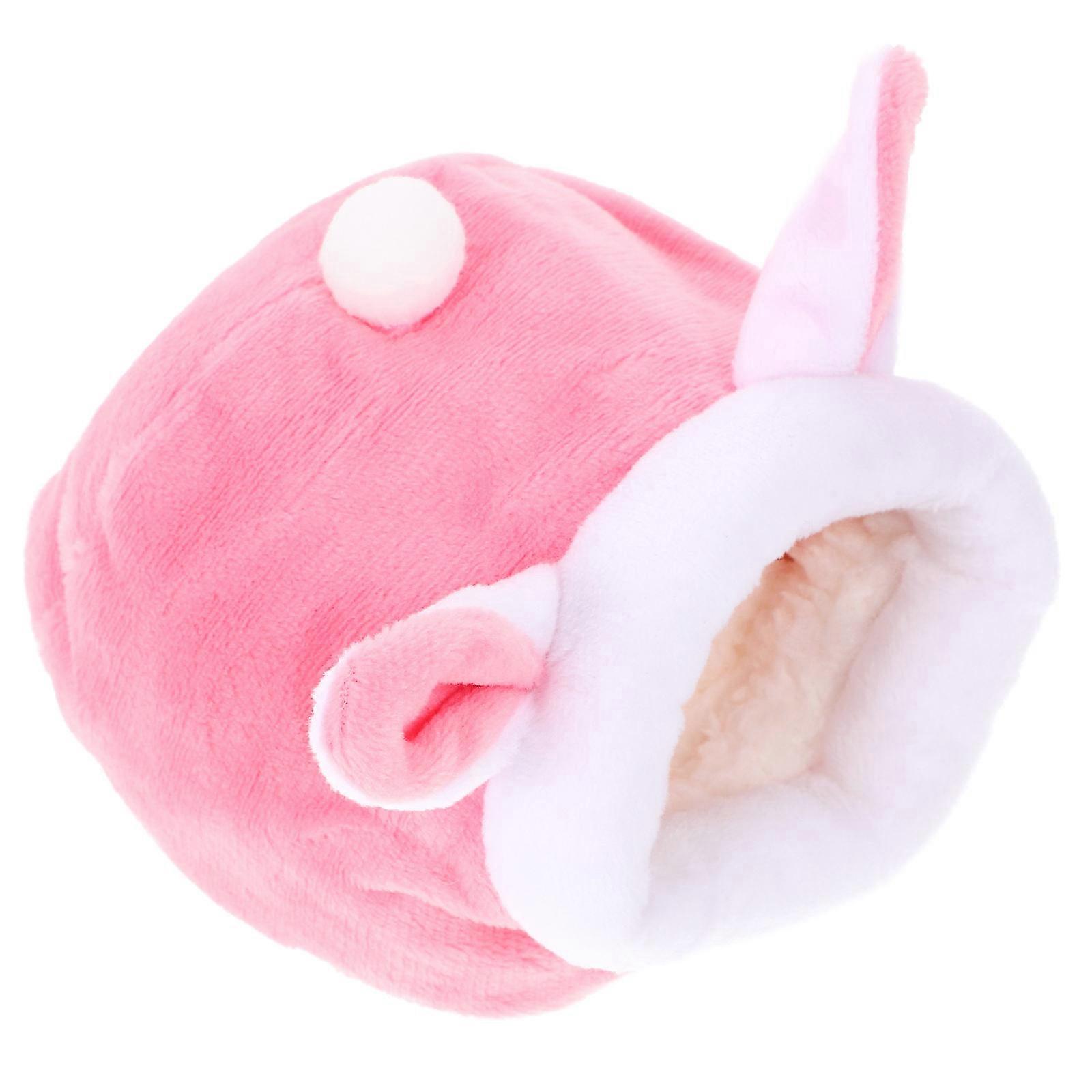 Small Animal Beds House Hamster Hideout Small Pets Nest Round Short Plush Cotton Napping 1Pack