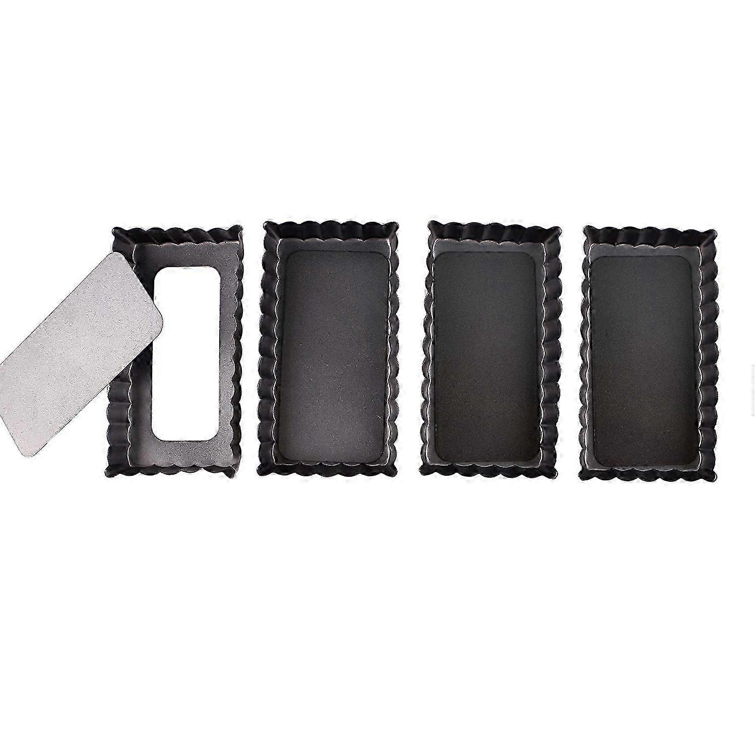 4-Pack 4.5 Inch Deep Tart Pans with Removable Bottom for Baking Quiches and Egg Bites
