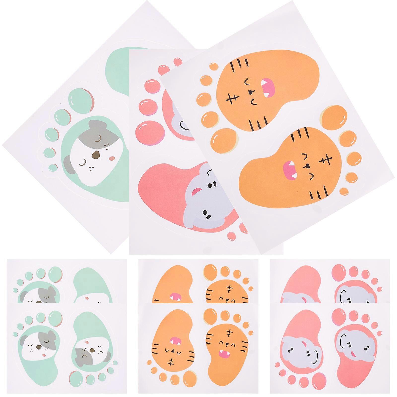 30 Pairs Lovely Footprint Floor Stickers for Classroom Nursery Activity Decorations – Durable, Fun Design with Random Colors