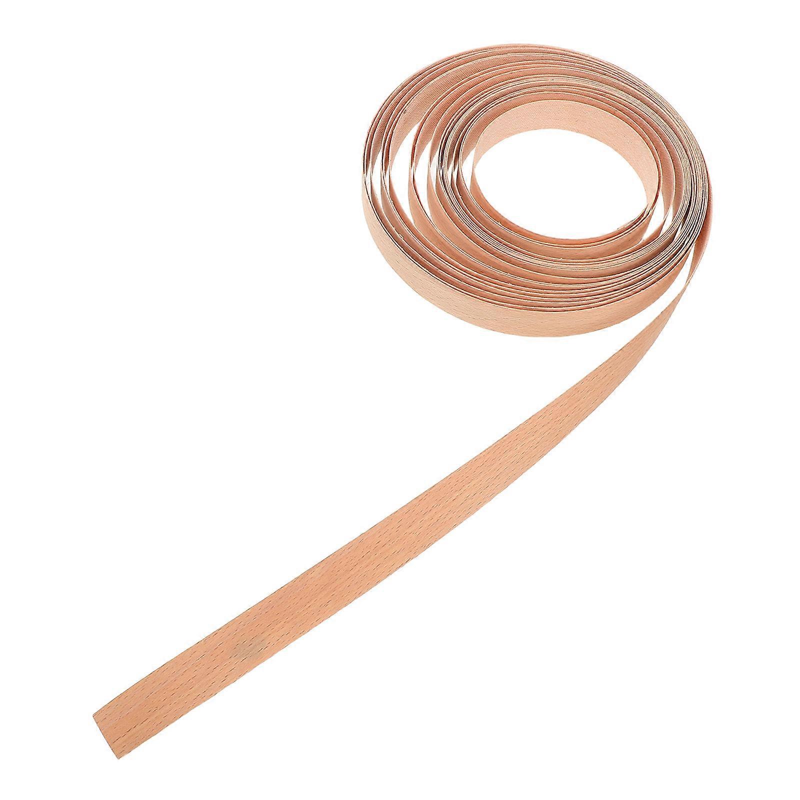 Thickened Flexible Wood Edge Banding Strip Roll for Cabinet Doors and Renovation Projects – Natural Solid Wood Trim Tape Wide and Easy to Install