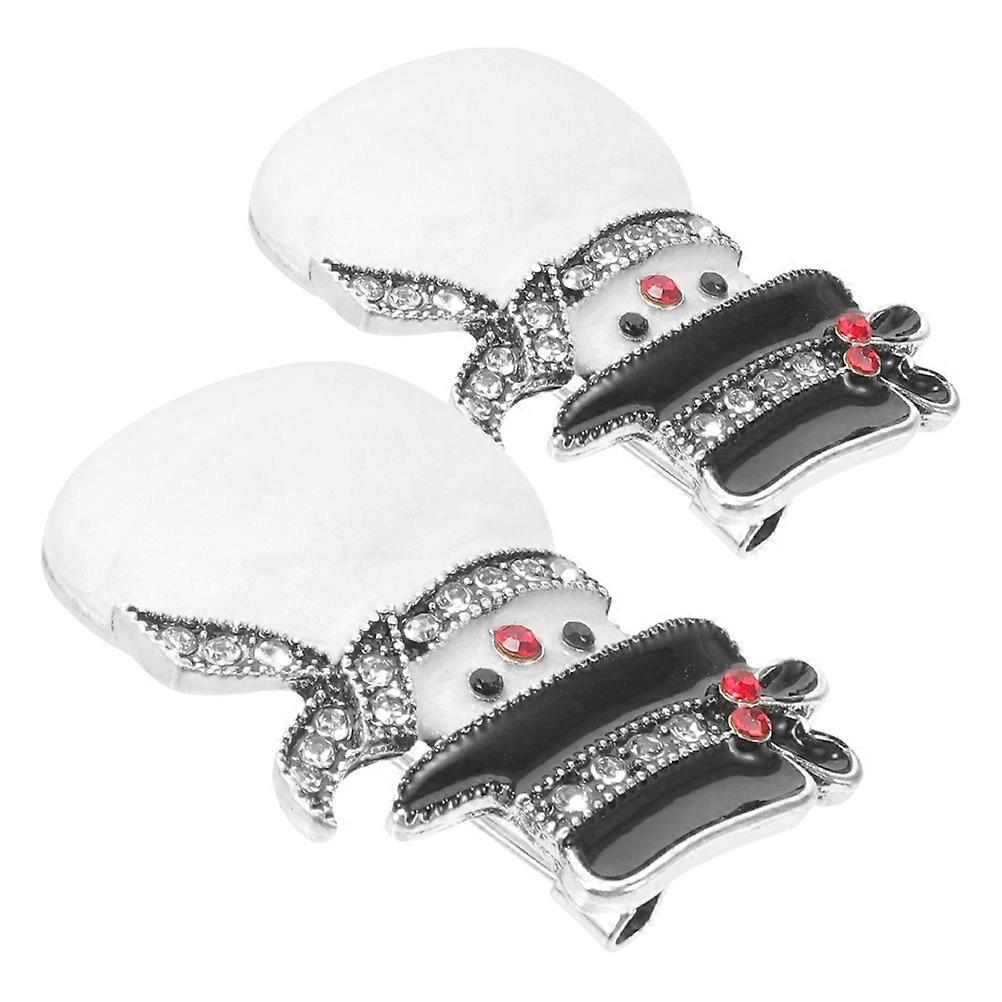 Adorable Snowman Brooch Jewelry 2Pcs In Assorted Color For Daily Wear And Christmas Celebrations Versatile Accessory