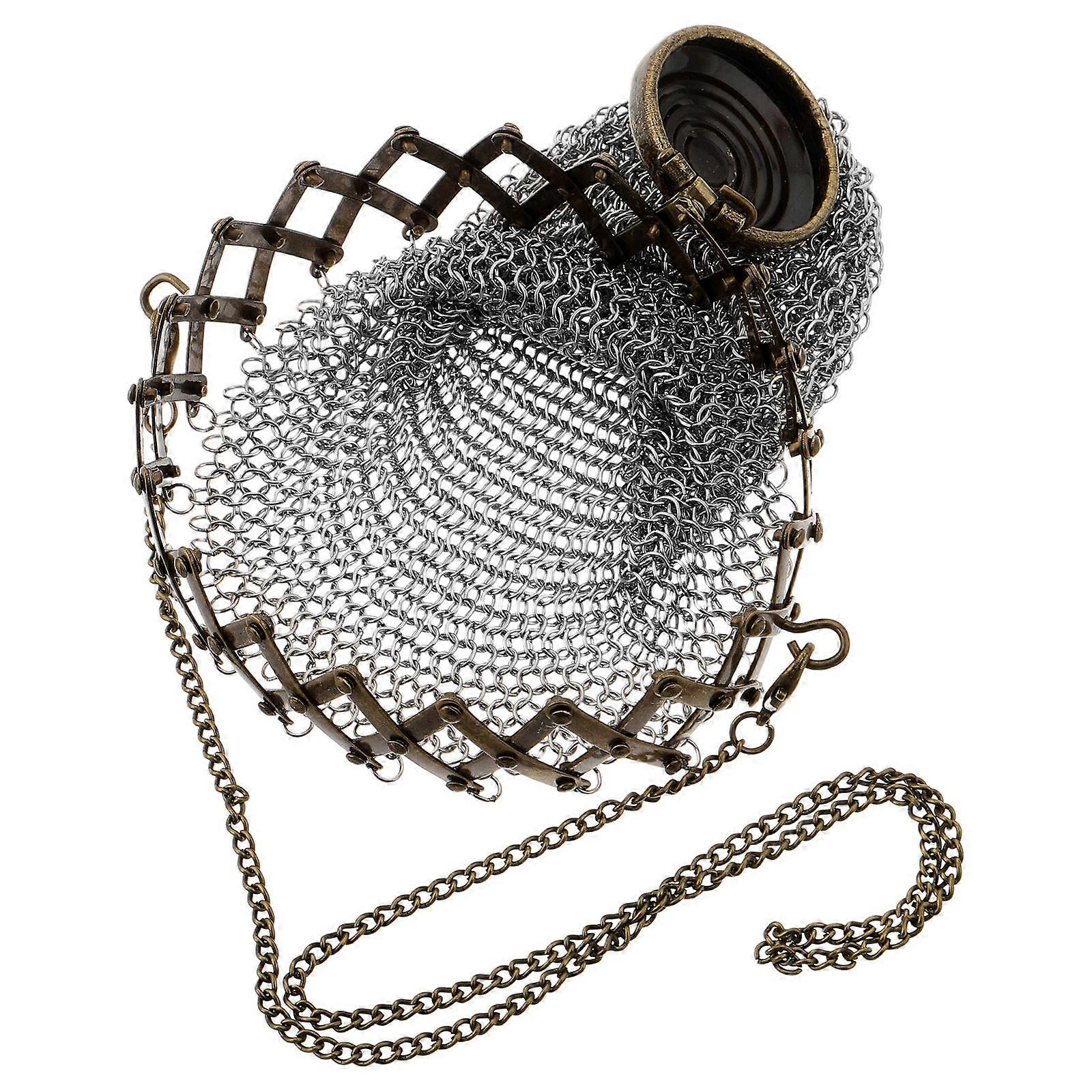 Vintage Holder with Twist Lid, Stylish Retro Mesh Purse, Durable Stainless Steel Storage for Collectors and Enthusiasts