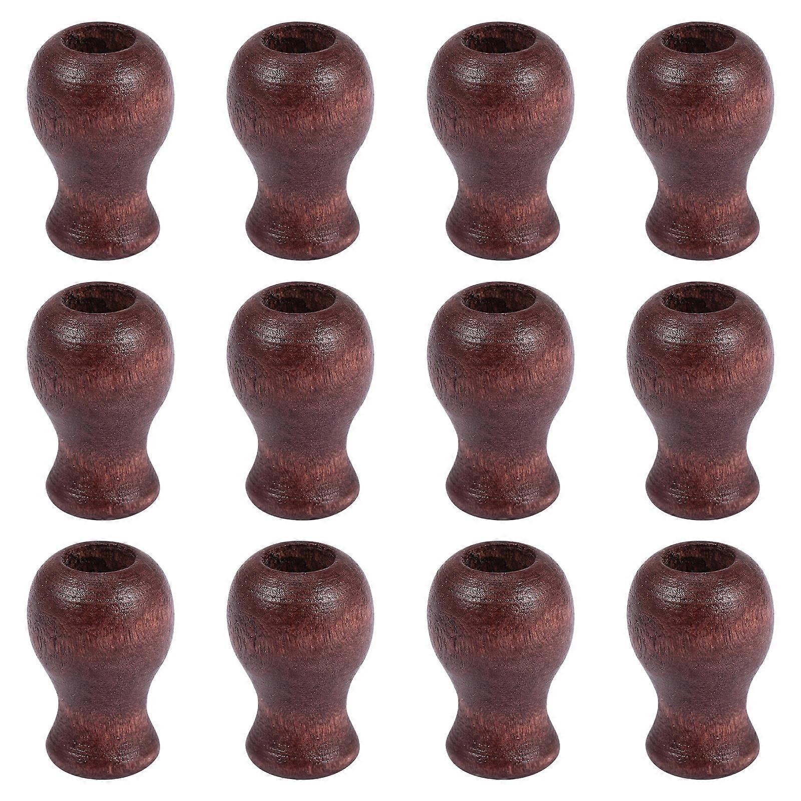 Window Cord Drops Brown Wood Pull Cord Tassel Blind Tassels For Window Blinds Home Decoration 3x2cm 12Pcs