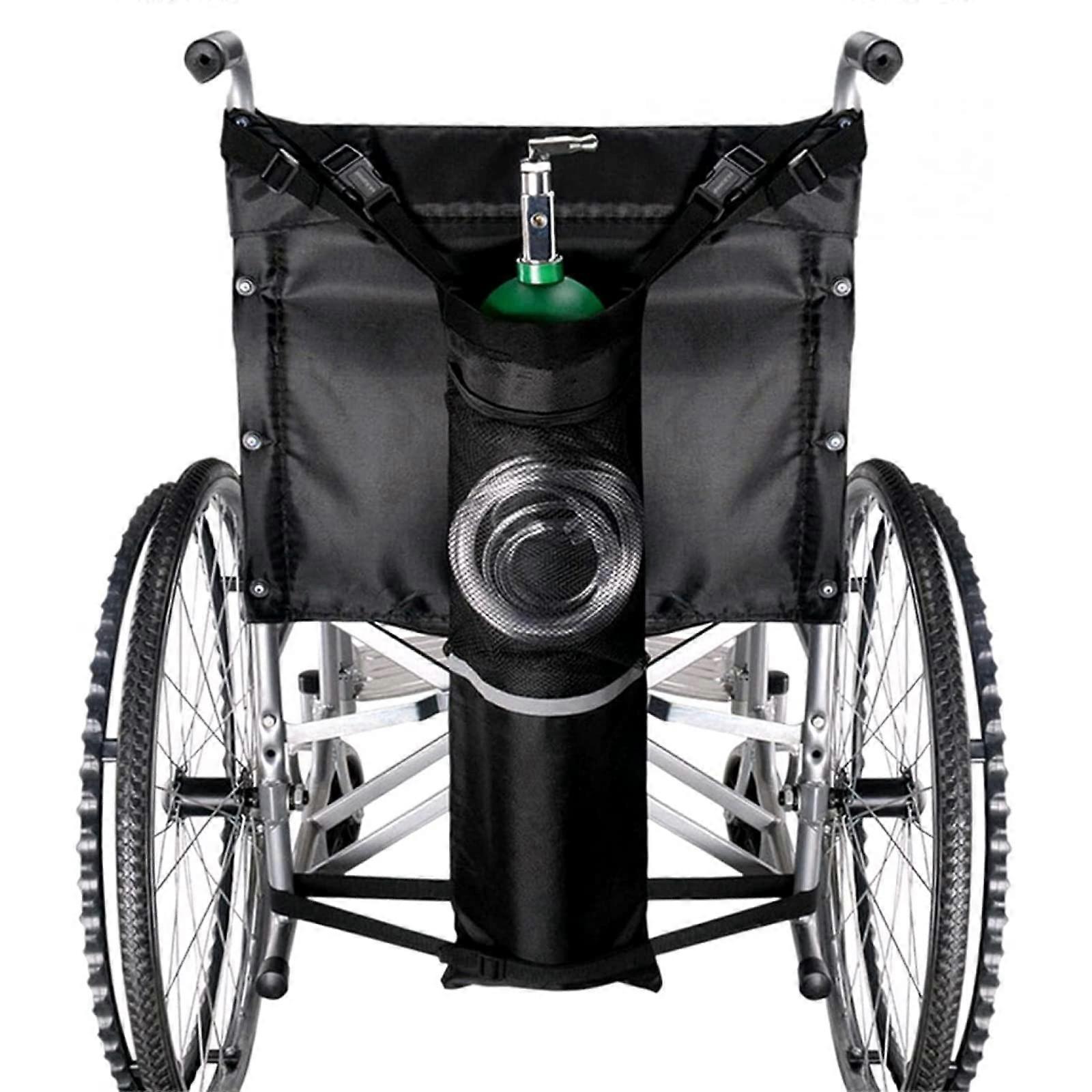 Bottle Bag, Portable Oxygen Tank Holder, Adjustable Straps with Reflective Strips, Storage Bag, Fits Most Wheelchairs (Size: 75x25cm) Ref: 2347