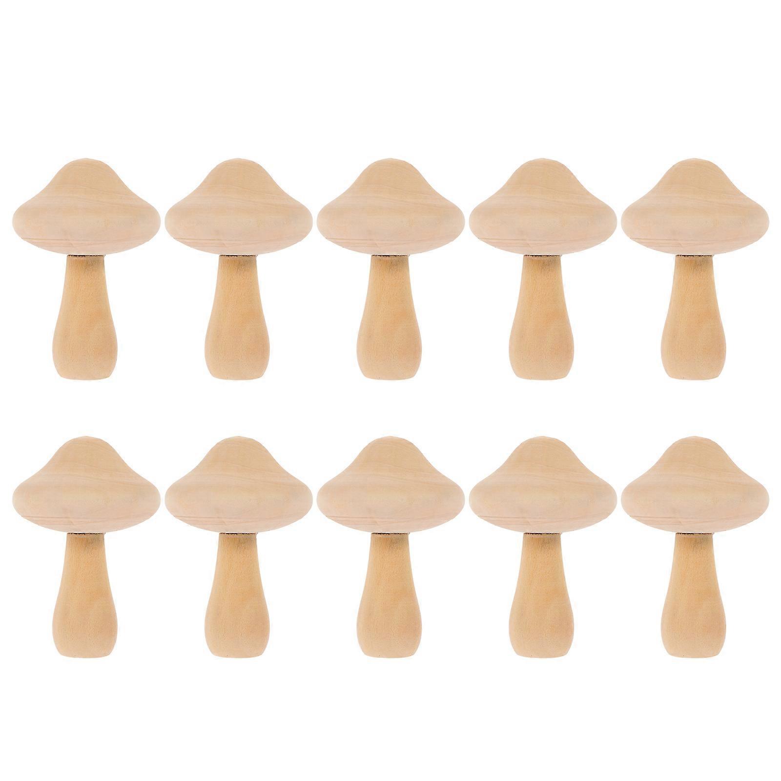Durable Wooden Mushroom Decor for Kids Painting Toy and DIY Crafts Beige Synthetic Material