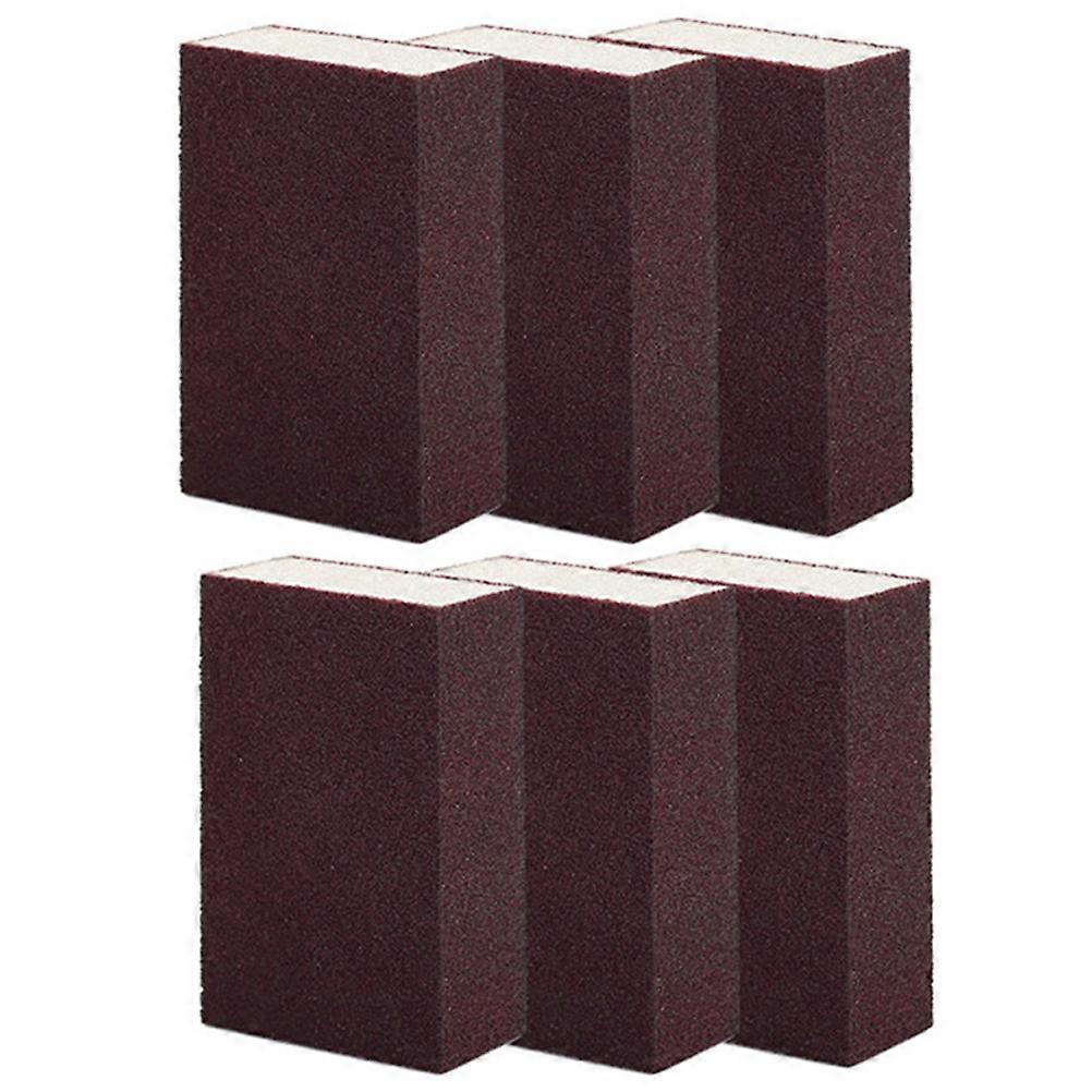 Sanding Sponge Pan Cleaning Blocks 6Pcs For Kitchen Use Decontamination Tools 10X7X2.5CM Brown