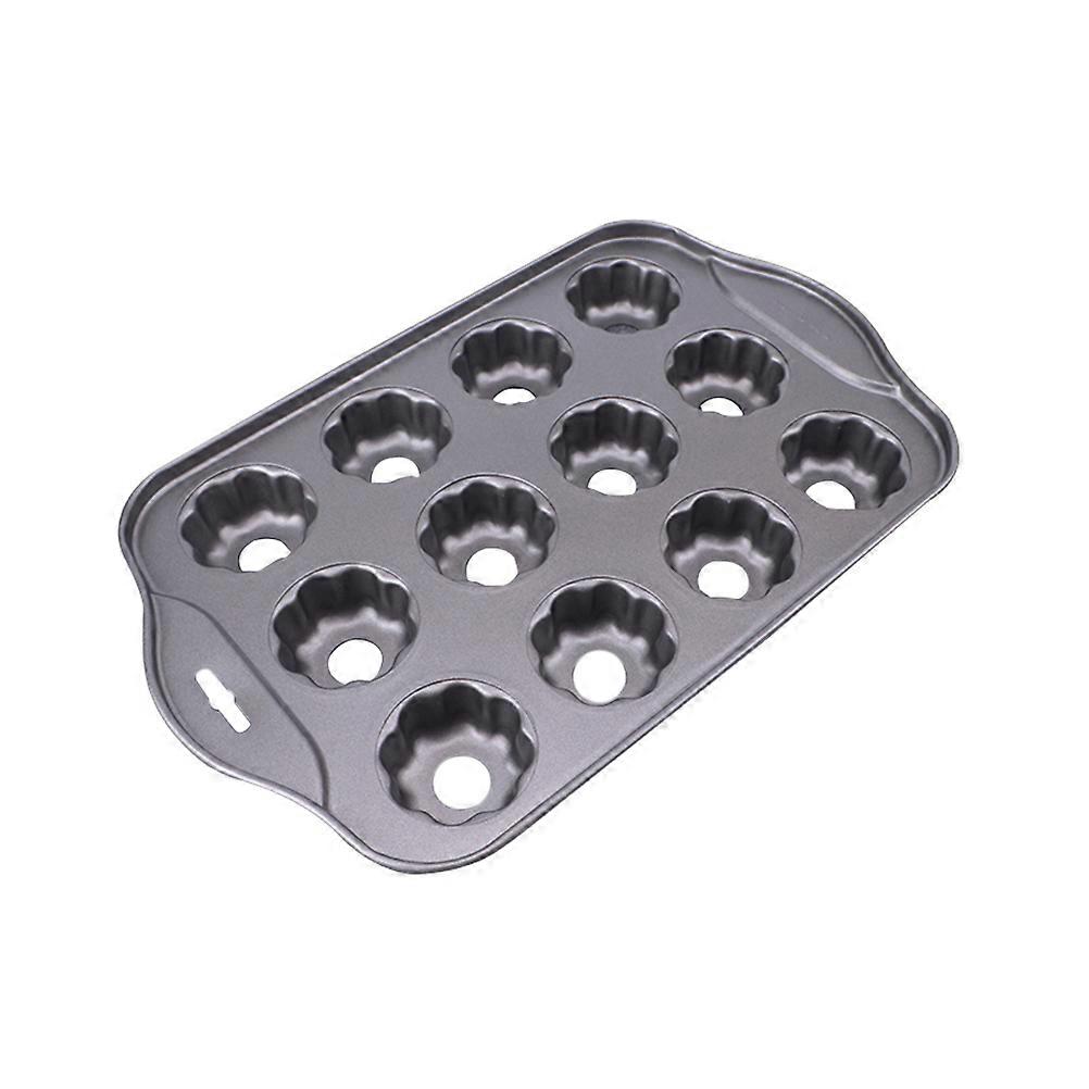 DIY Baking Pan with 12 Cavities for Flower Shaped Tarts Cakes Non-Stick Design 1Set