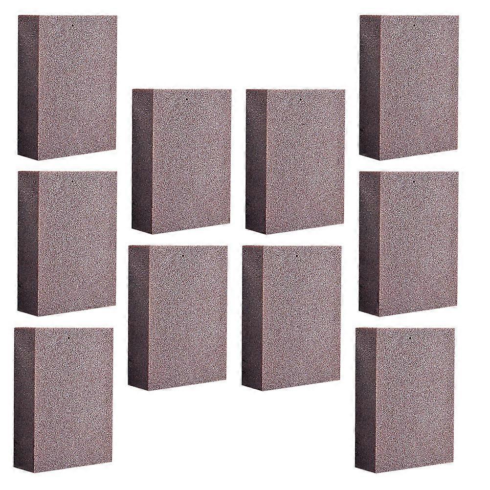 High Efficiency Cleaning 10Pack Emery Sponges For Household Kitchenware Washing Tools In Rectangular Shape With Durable Brown Material