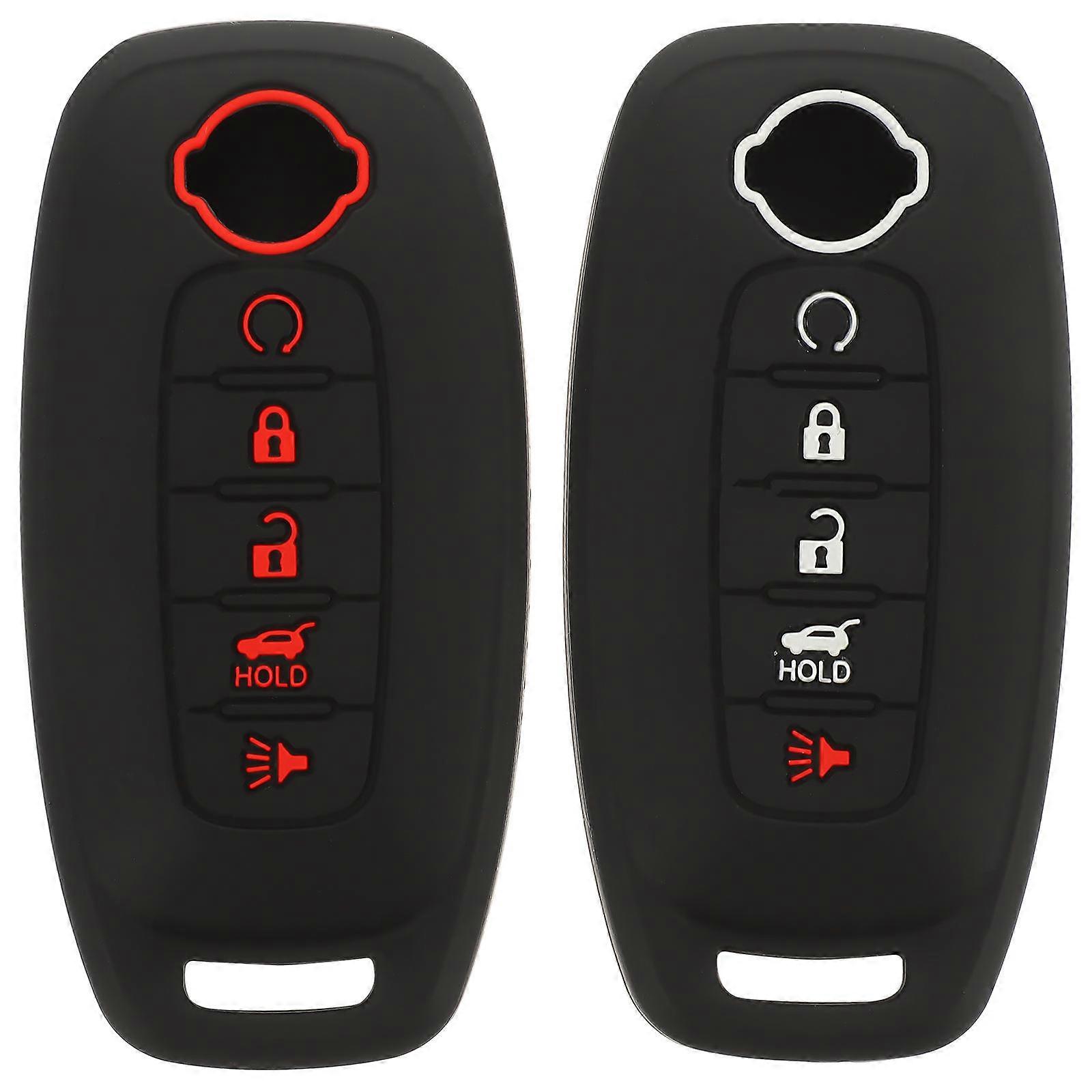 Silicone Key Fob Cover for Car Use Black Splashproof and Durable Protection Fits Altima Key Size