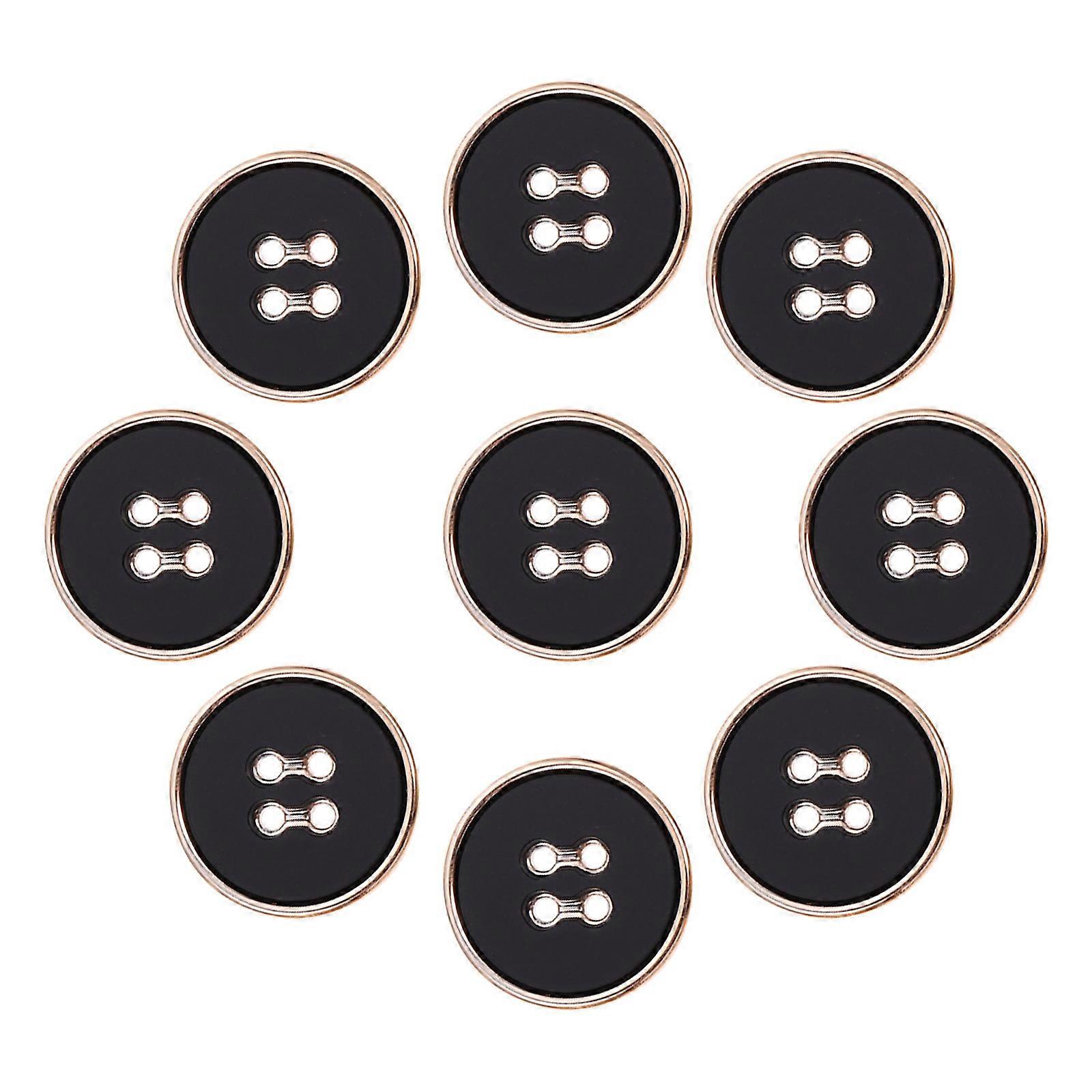 Sewing And Craft Buttons 50Pcs Stylish Black Round Fasteners For Ladies Cloth Button Use