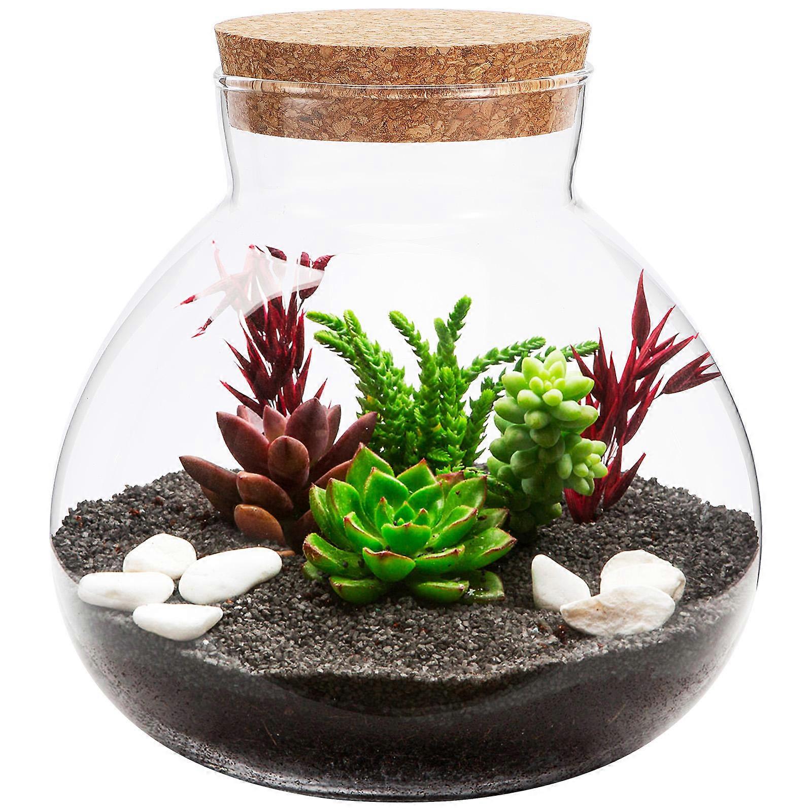 Cylindrical Glass Canister Empty Bottle 5.89X6.29X5.89in Suitable For Gift Recipients With Elegant Design 1Pack