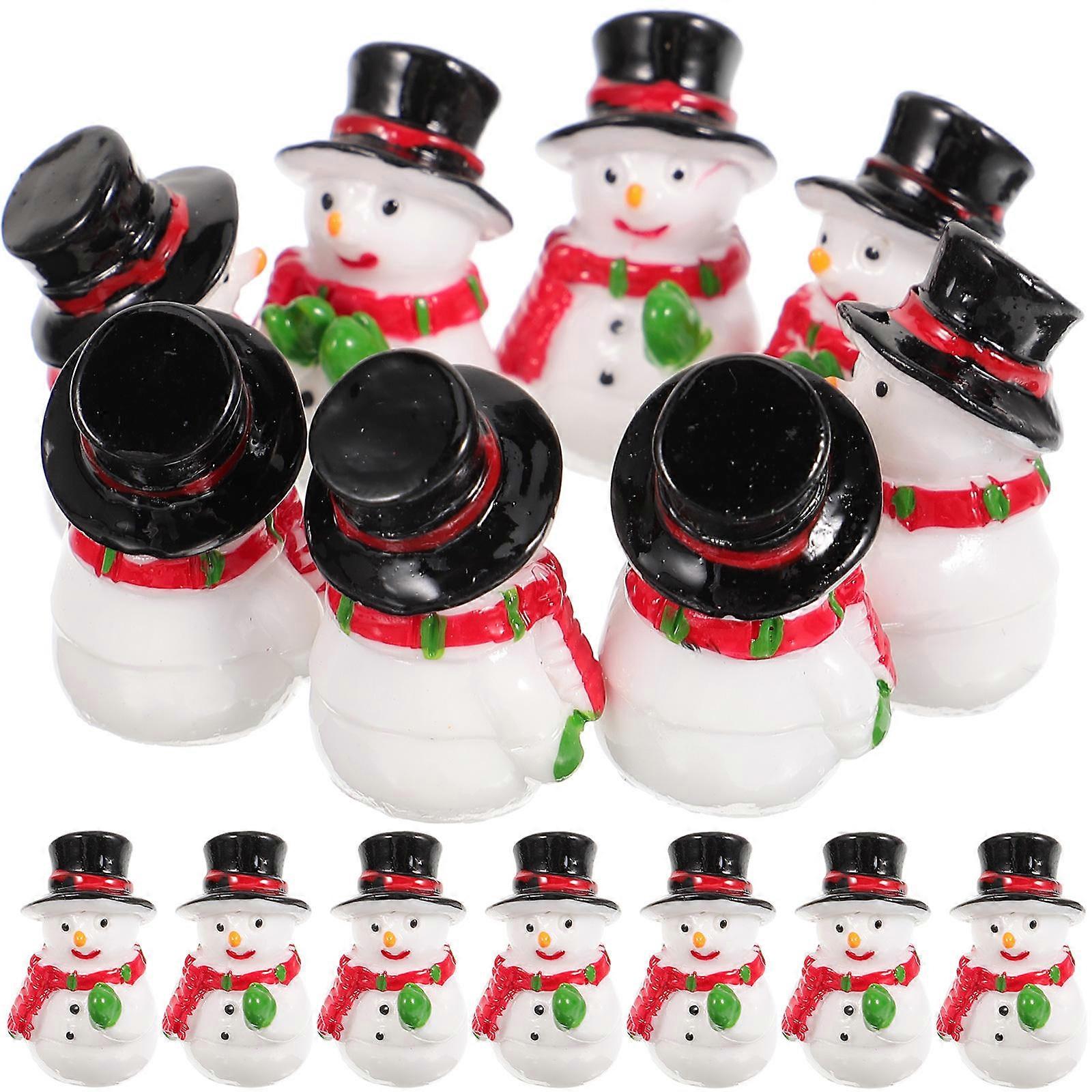 Christmas Miniature Snowman Figurines 20Pcs DIY Micro Landscape Ornaments Suited For Families And Friends Celebrating Christmas Party