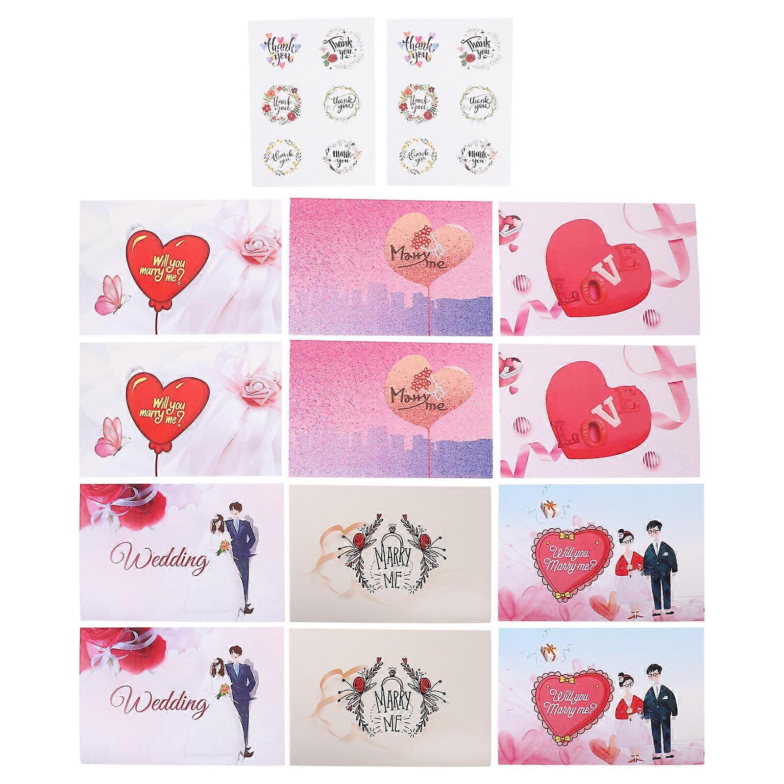 Greeting Cards With Envelopes For Valentine's Day Friends And Family Rectangular Shape For Sending Wishes 12-Pcs