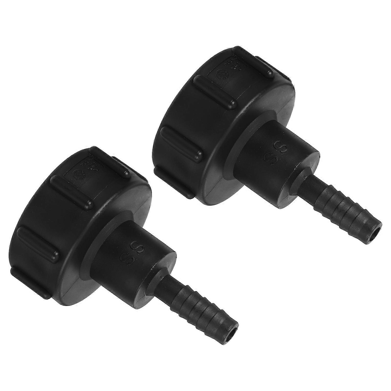 Ibc Tote Tank Adapter Heavy Duty for Tank Fittings 2Pcs Black Straight Connector Cap