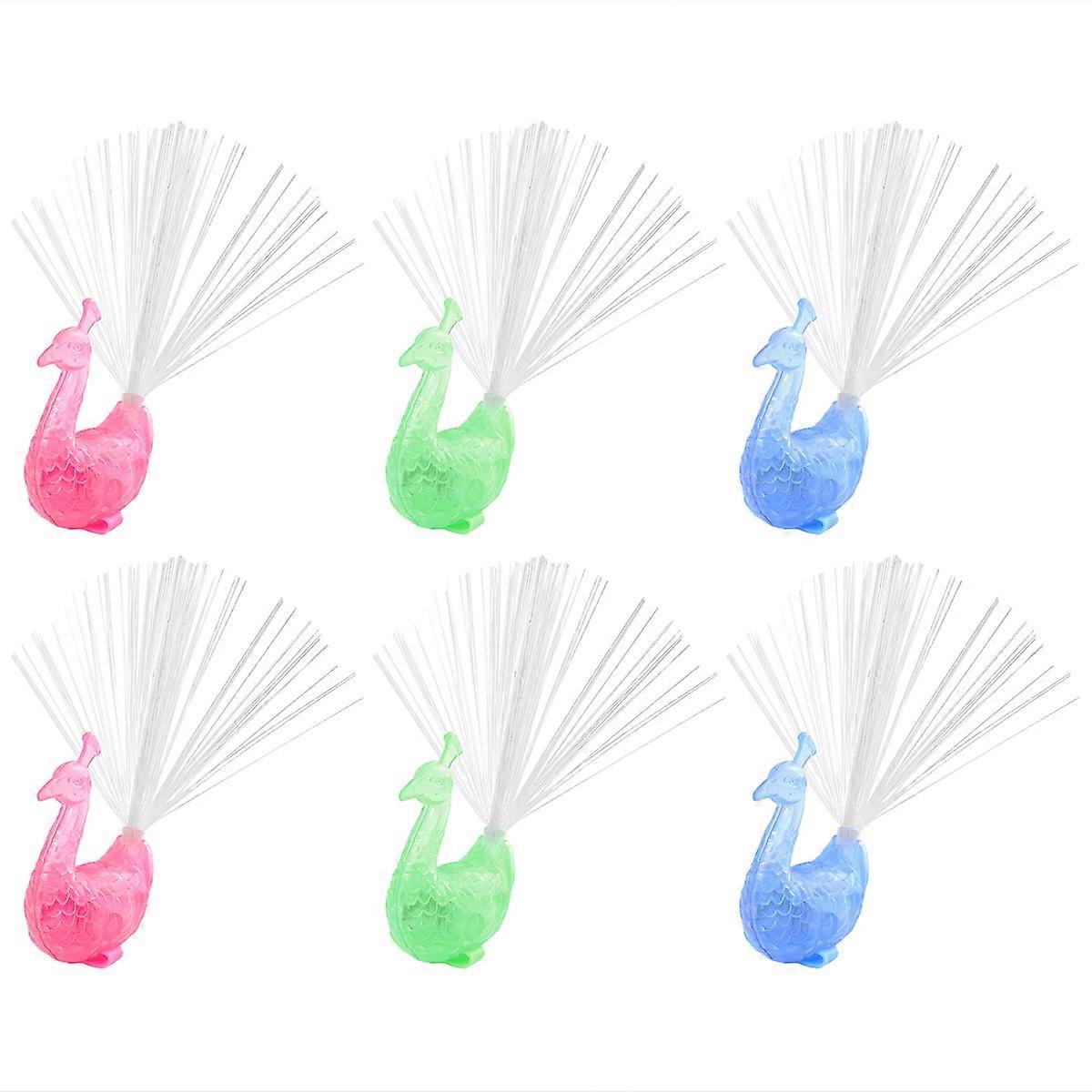 Masteelf 16pcs Colorful LED Light up Rings Optical Fiber Finger Luminous Toy Party Supplies for Kids Random Color