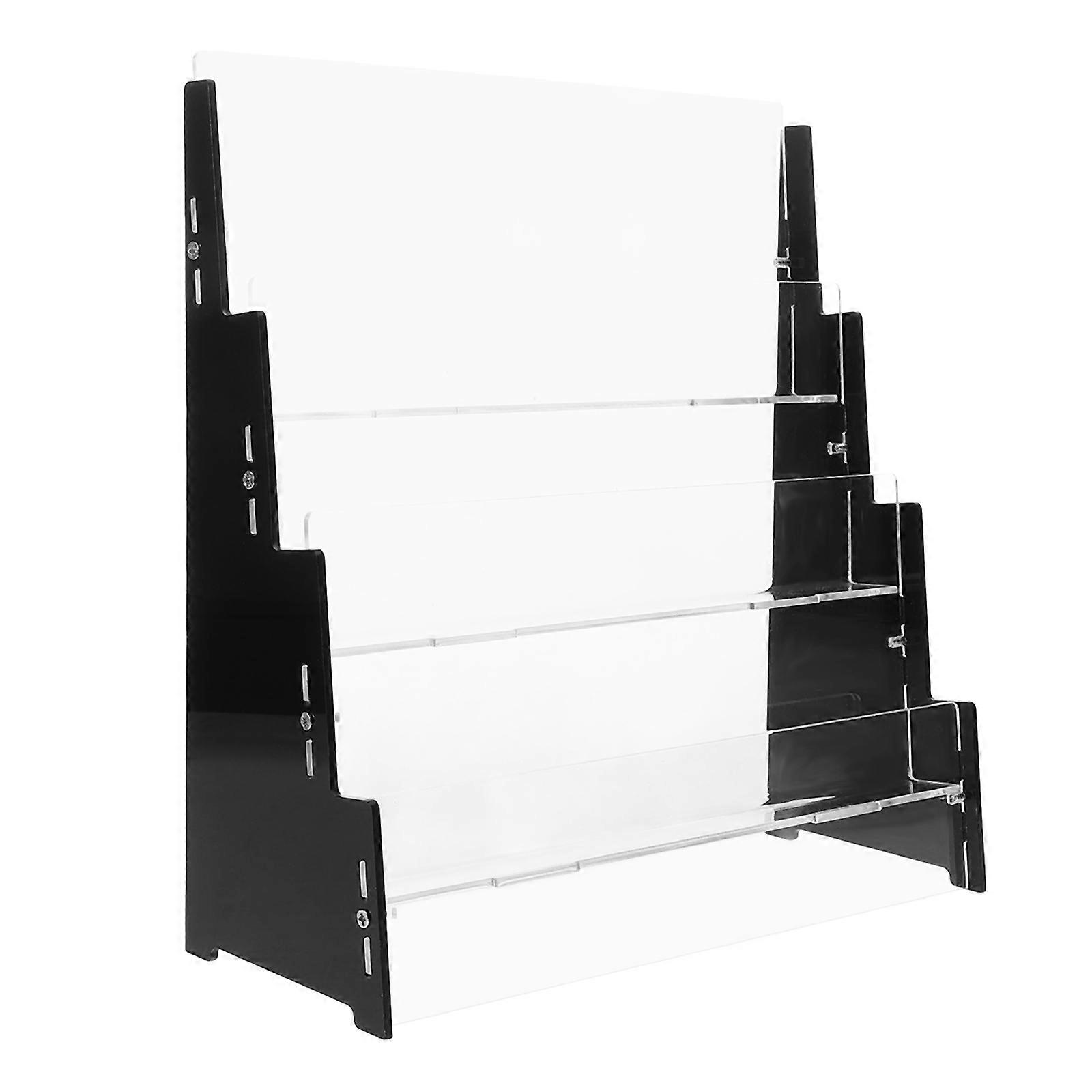3 Tiers Acrylic Business Card Holder and Organizer Display Stand for Office Black