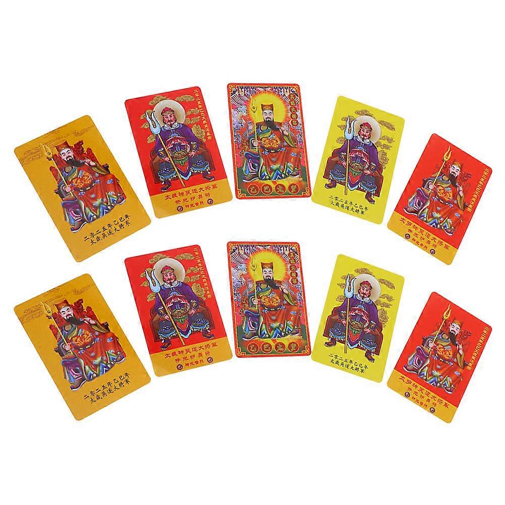 10pcs Year Snake Taisui Amulet Feng Shui Blessing Cards for Luck – High Definition Printing Auspicious Energy Protection Charm