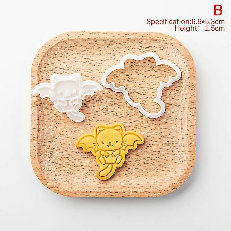 2025 Halloween Kitten Cookie Mould Ghost Cute Cartoon Animal Kitten Cat Shape Fondant Embosser Stamp Cake Tool DIY Baking Tool