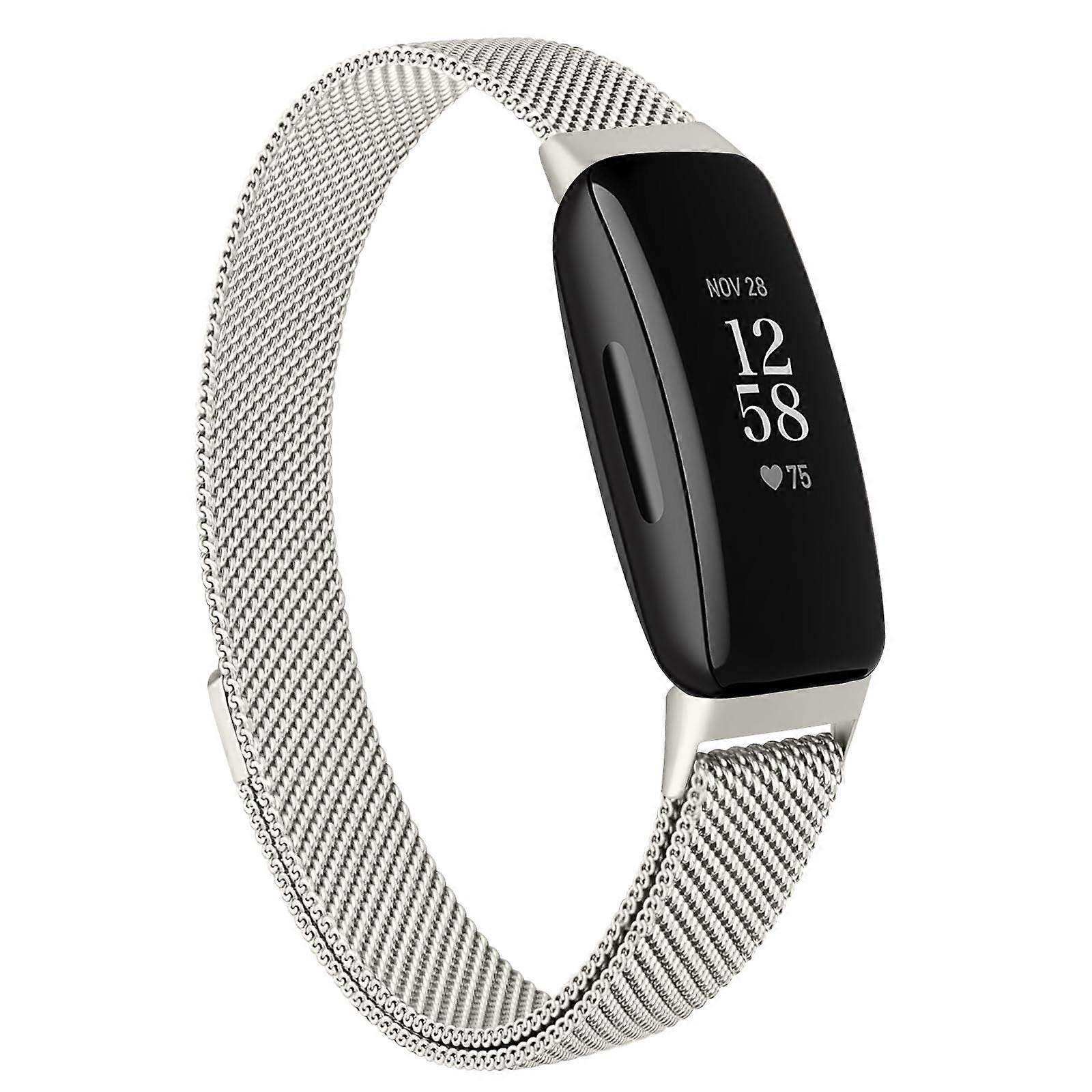 Metal Bands For Fitbit Inspire 2 And Inspire HR Mesh Bracelet Replacement Strap In Starlight