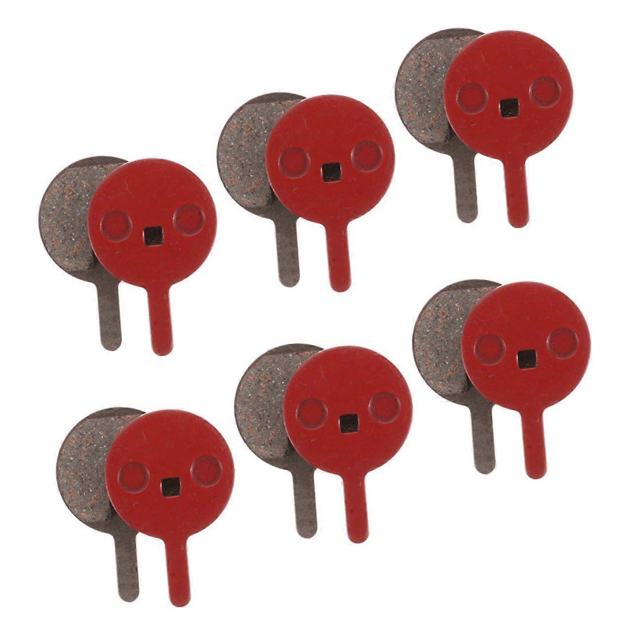 6 Pairs Semi Metallic Bicycle Brake Pads Set for Mountain Bikes, Easy Replacement, Noise Reduction, Strong Braking Performance