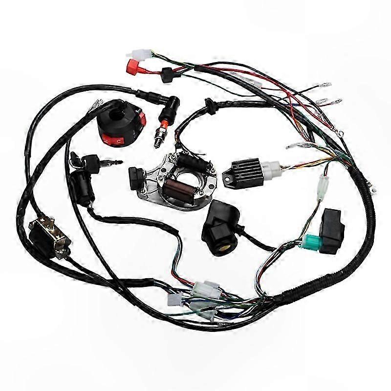 Universal ATV Quad Pit Bike Wiring Harness CDI Stator for 50cc to 125cc Models