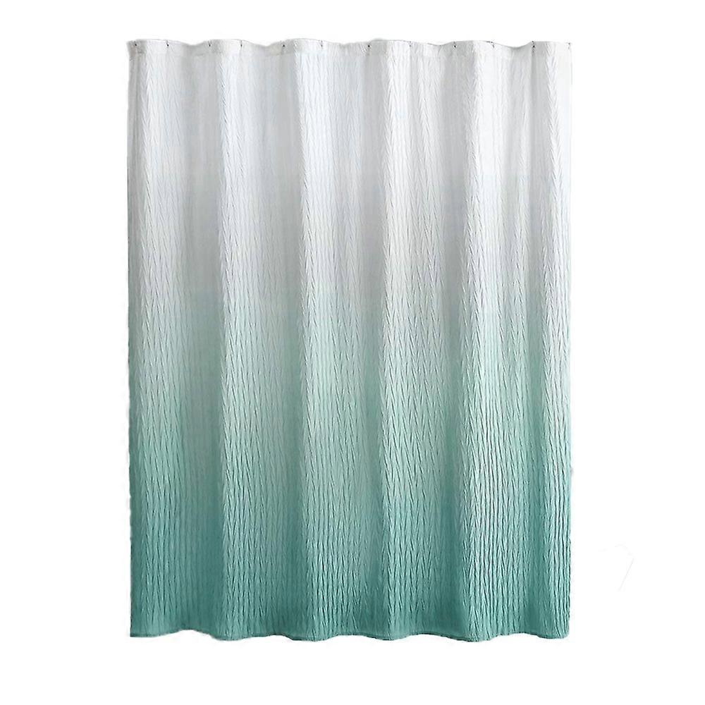 Pleated polyester shower curtain, waterproof and with solid gradient colors, for a refined and practical decoration