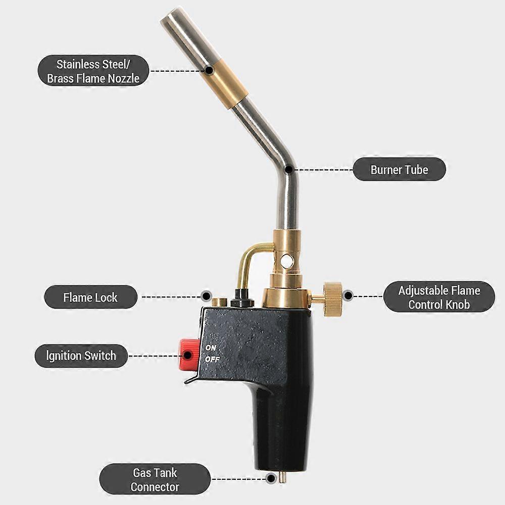 Propane Torch Head High Intensity Torch Head Soldering Trigger Start Gas Torch for for Soldering Brazing Welding