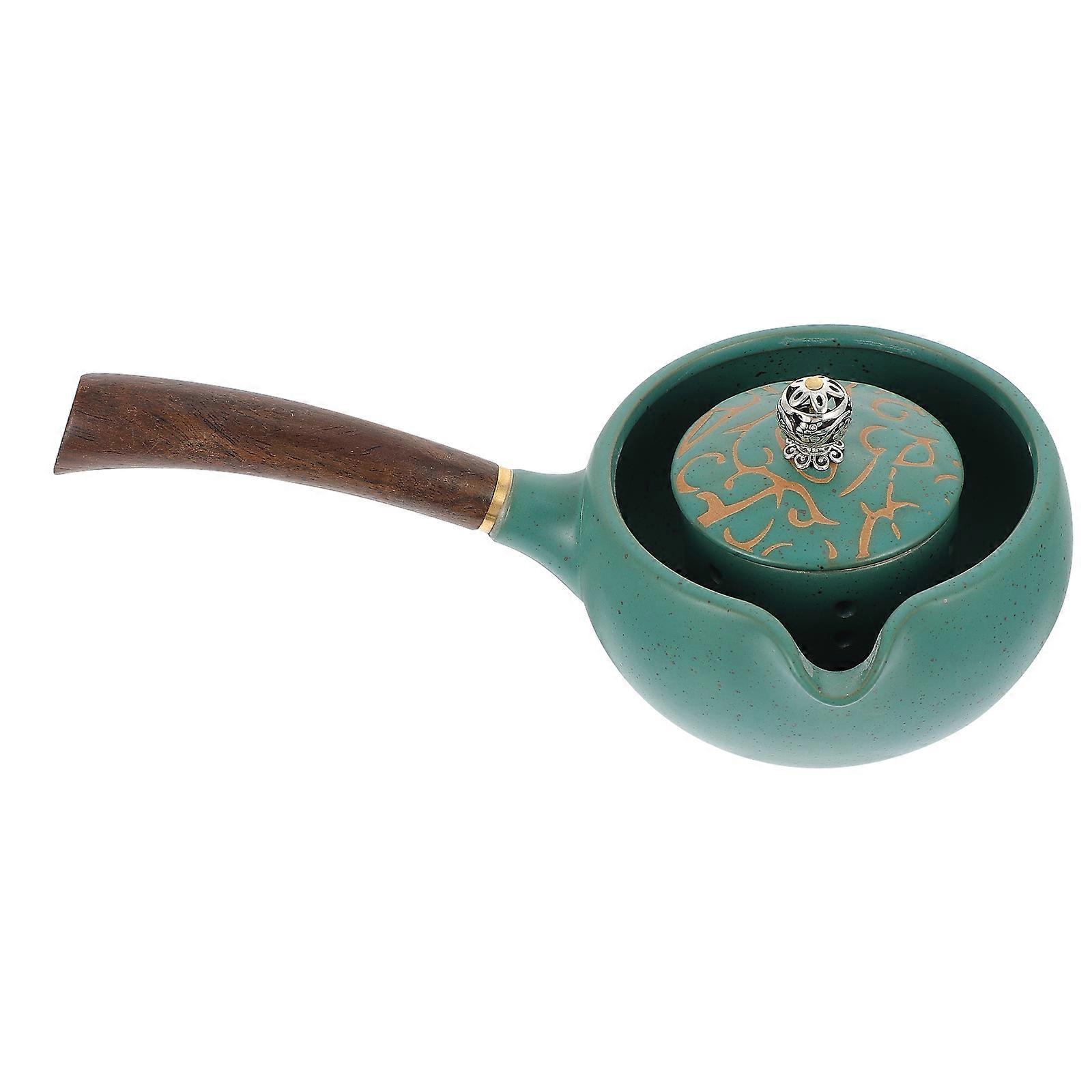 Japanese Style Ceramic Teapot Retro Side Handle Kettle Lightweight Easy Pour Design Pastel Color Attractive for Tea Lovers Family Use Easy Cleaning