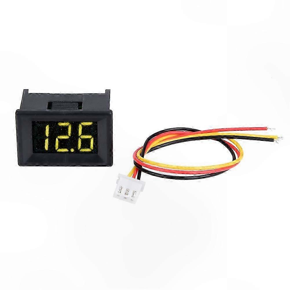 0.36" LED DC Voltage Meter, 0-100V Waterproof Digital Voltmeter, Yellow Display