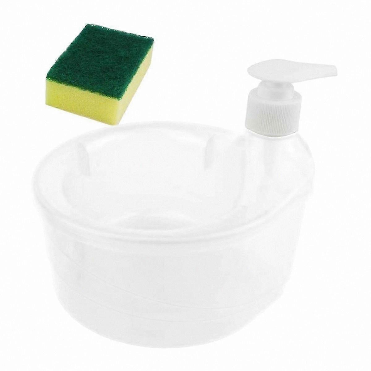 4-Pack Dual-Function Sink Soap Dispenser with Sponge Storage and Dishwashing Liquid Organizer